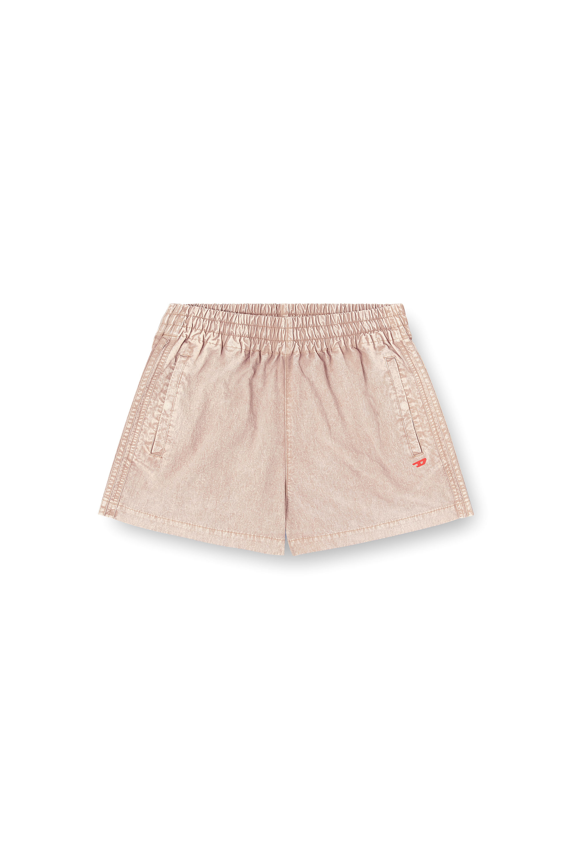 Diesel - S-UNNY, Shorts en nylon avec bandes lat&eacute;rales Femme in Beige - 3