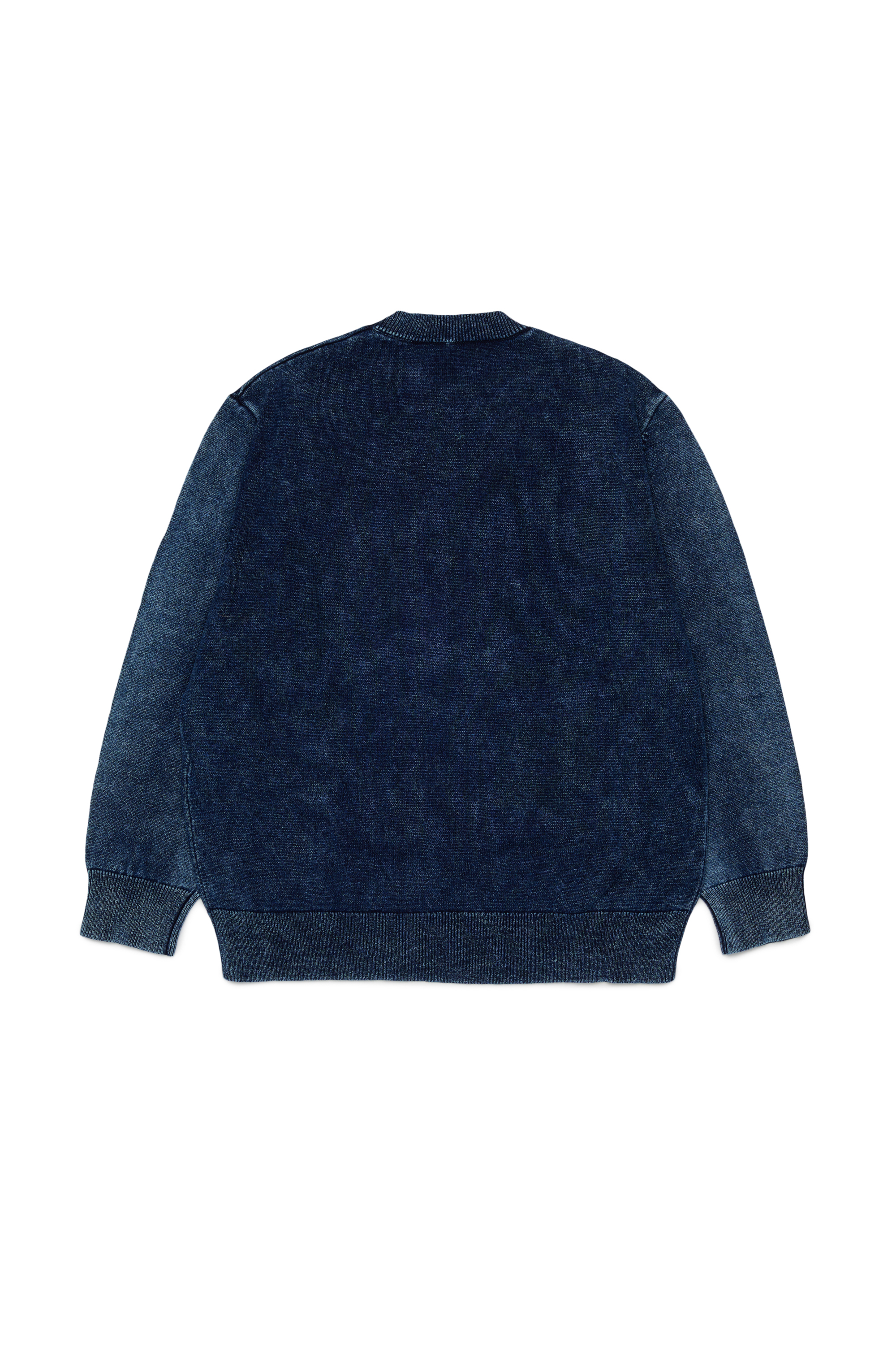 Diesel - KFINNIC OVER, Pull effet denim avec motif ph&eacute;nix Homme in Bleu - 2