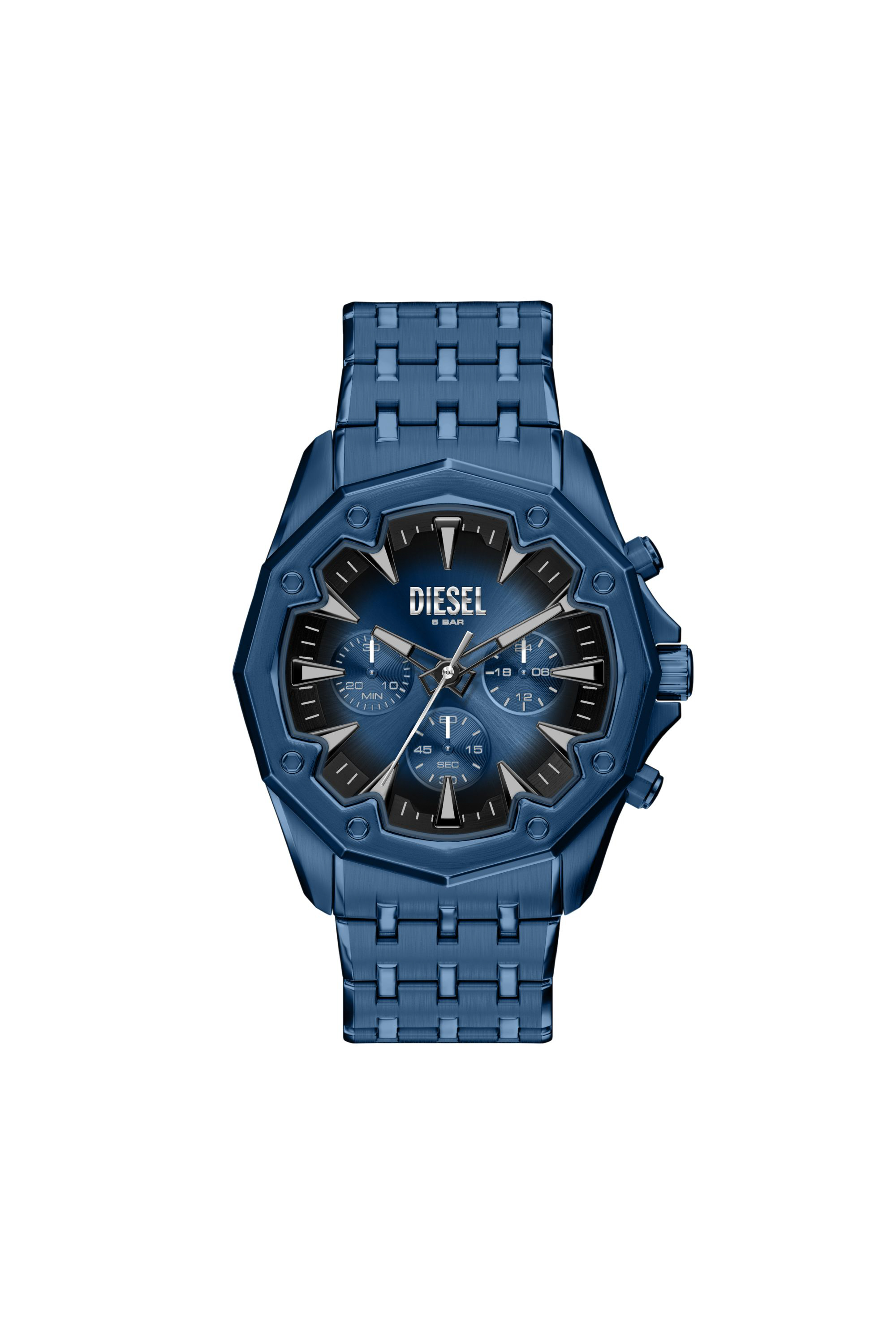 Diesel - DZ4705 WATCH, Montre Stinger en acier inoxydable bleu Homme in Bleu - 1