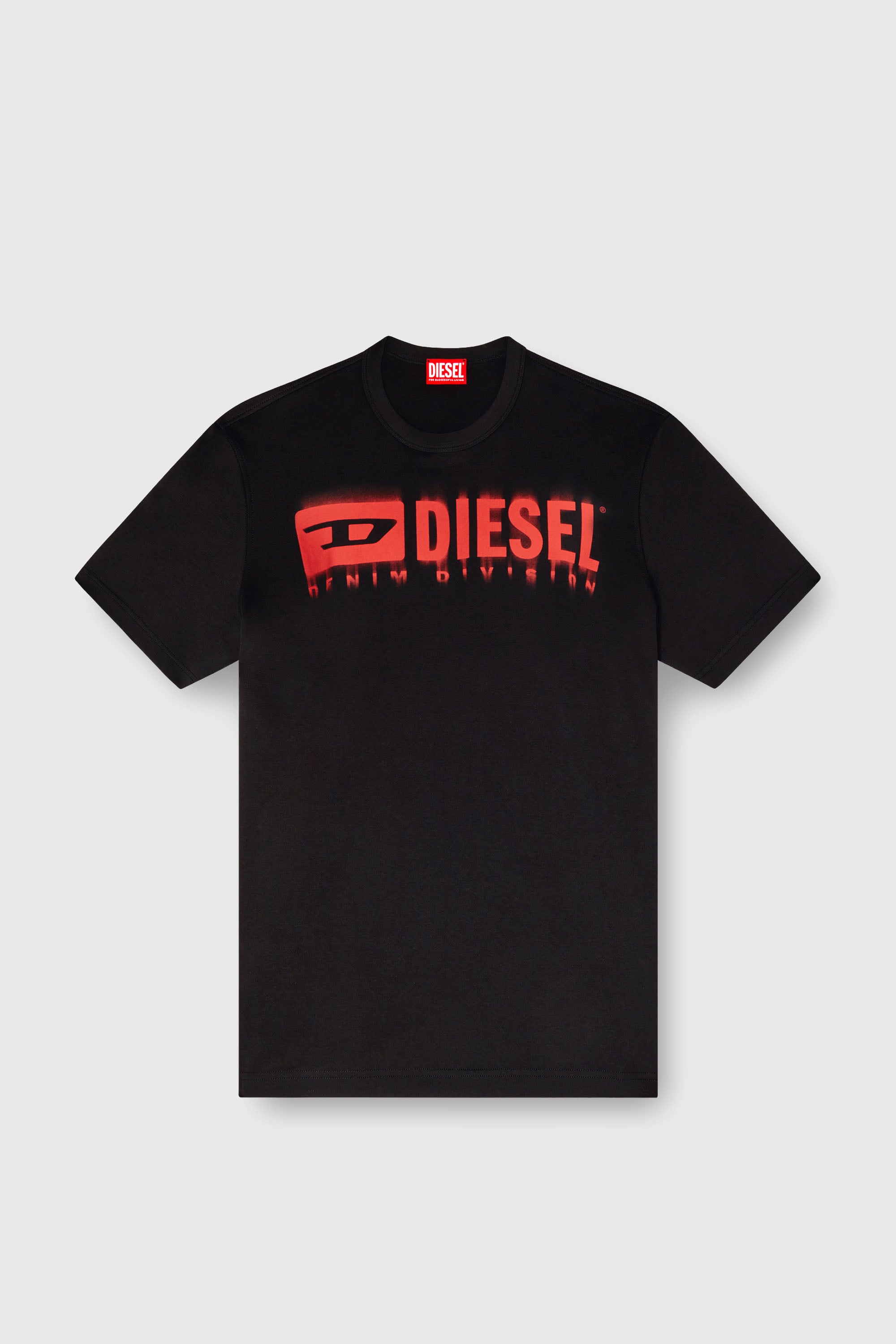 Diesel - T-ADJUST-Q7, T-shirt avec logo Diesel effet flou Homme in Noir - 2