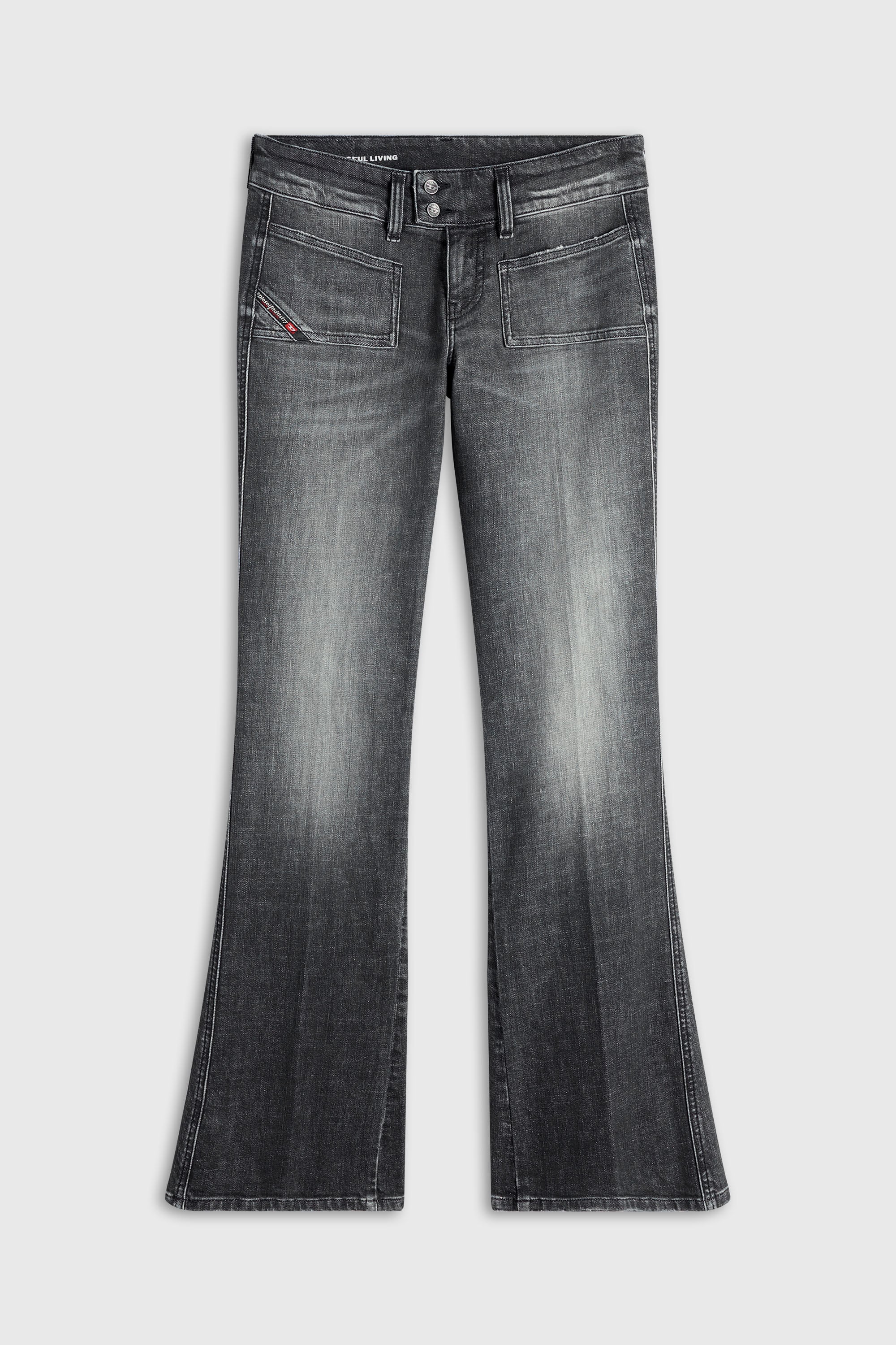 Diesel - Bootcut Jeans D-Hush 0CIAU Femme, Noir/Gris fonc&eacute; - Image 2