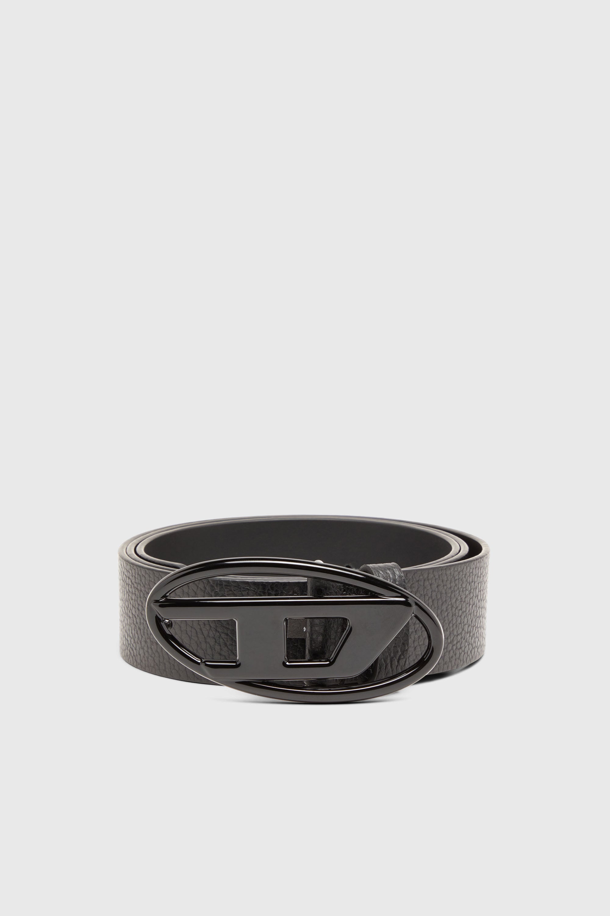 Diesel - B-1DR, Ceinture 4 cm en cuir  avec boucle &agrave; logo Oval D mate Mixte in Noir - 1