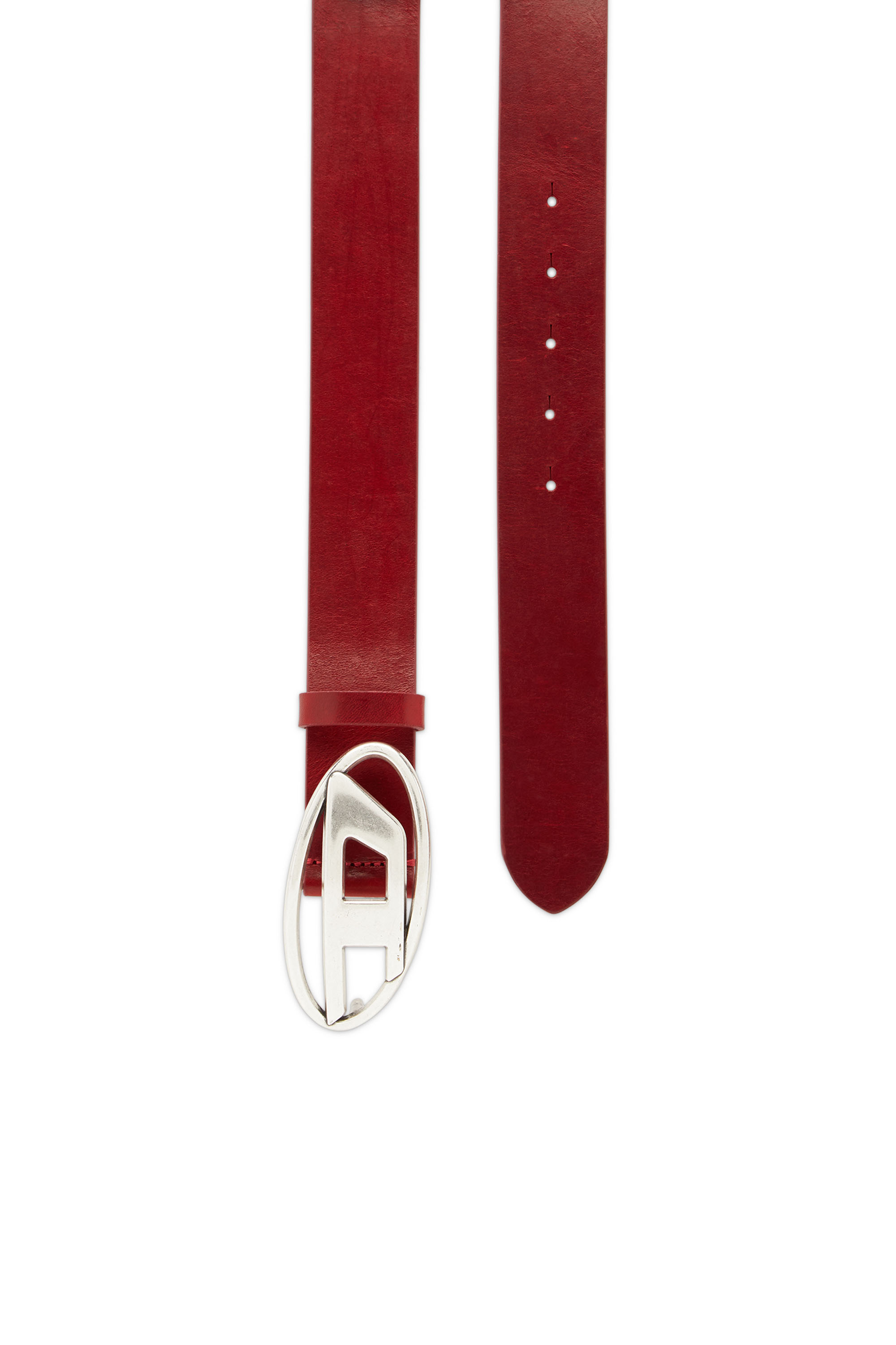 Diesel - B-1DR, Ceinture 3.9 cm en cuir avec boucle D Homme in Rouge - 3
