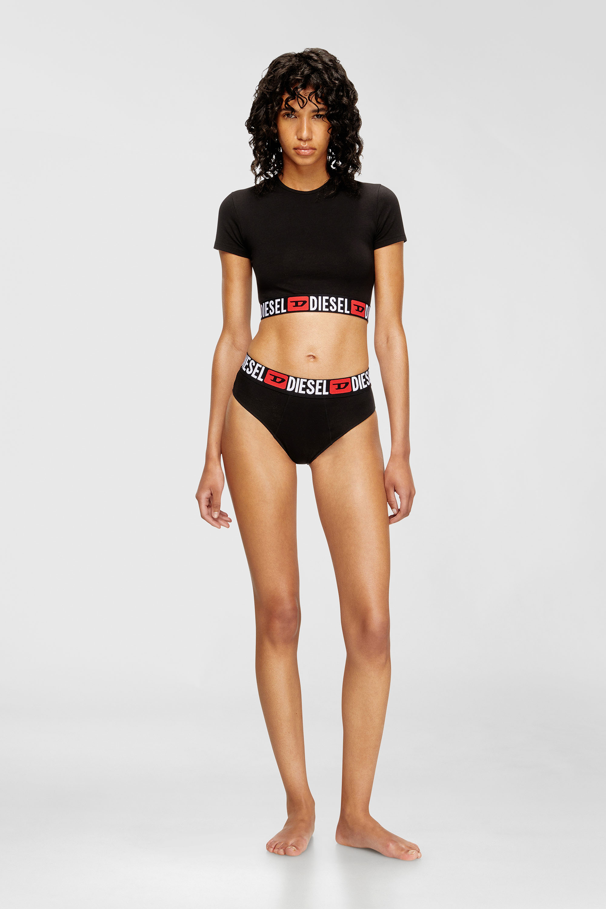 Diesel - IRMA-D-CORE, Crop top avec bande &agrave; logo Femme in Noir - 1