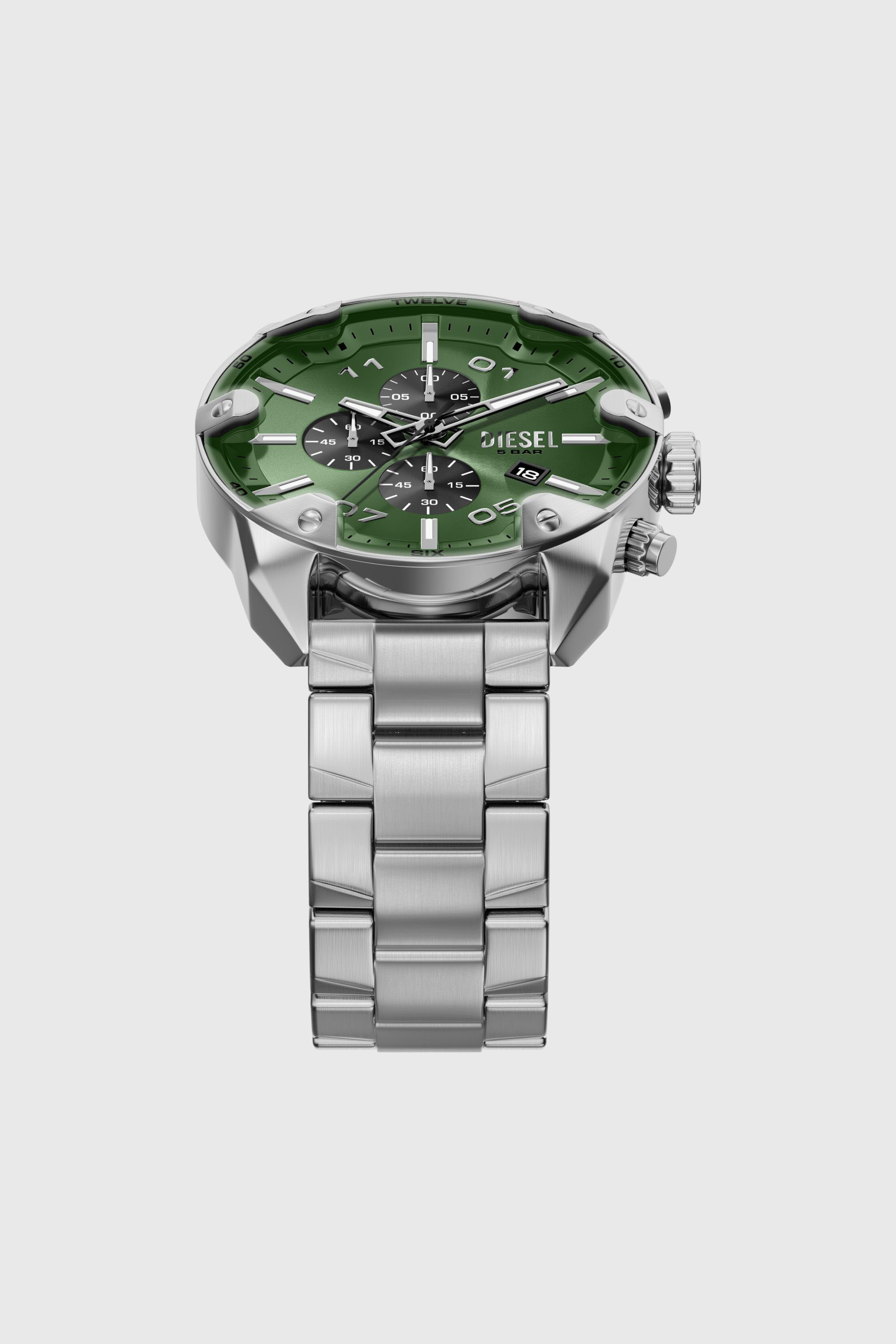 Diesel - DZ4712 WATCH, Montre Spiked en acier inoxydable &agrave; pointes Homme in Gris argent&eacute; - 4
