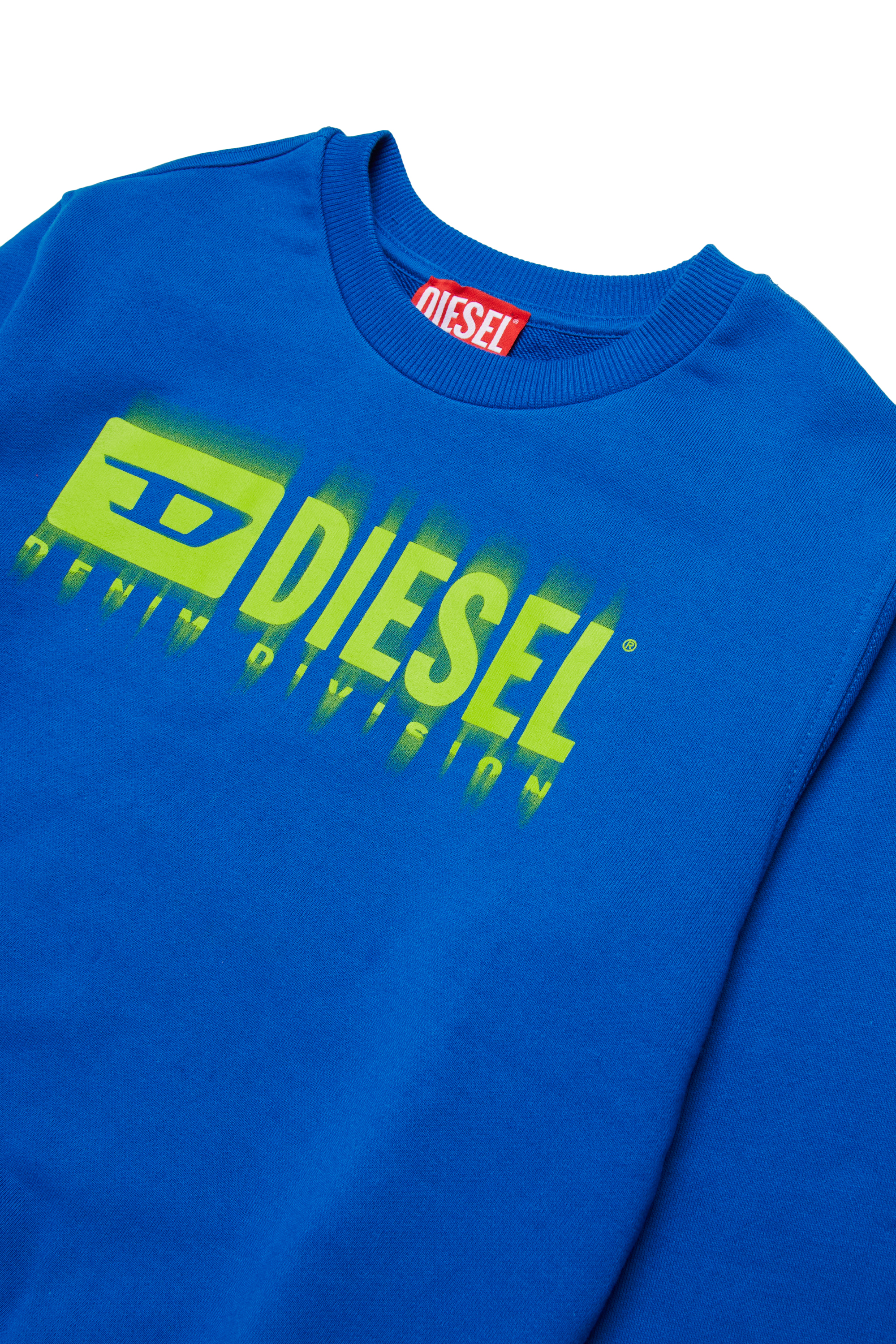 Diesel - SGINNL8 OVER, Sweat-shirt avec logo taché Homme in Bleu - 3