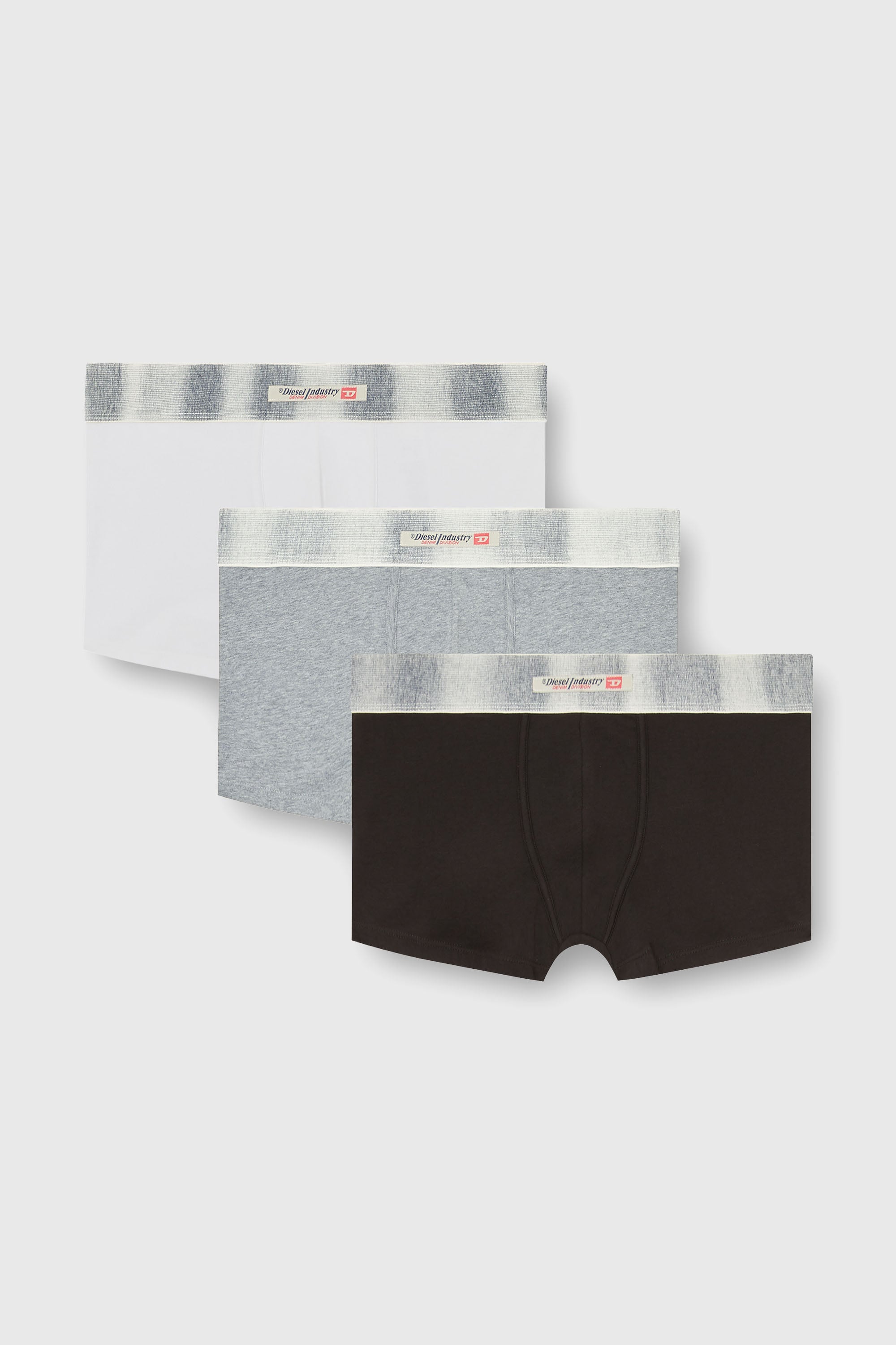 Diesel - DAMIEN-DNM-3PACK, Lot de trois boxers en coton stretch avec ceinture en satin Homme in Polychrome - 1