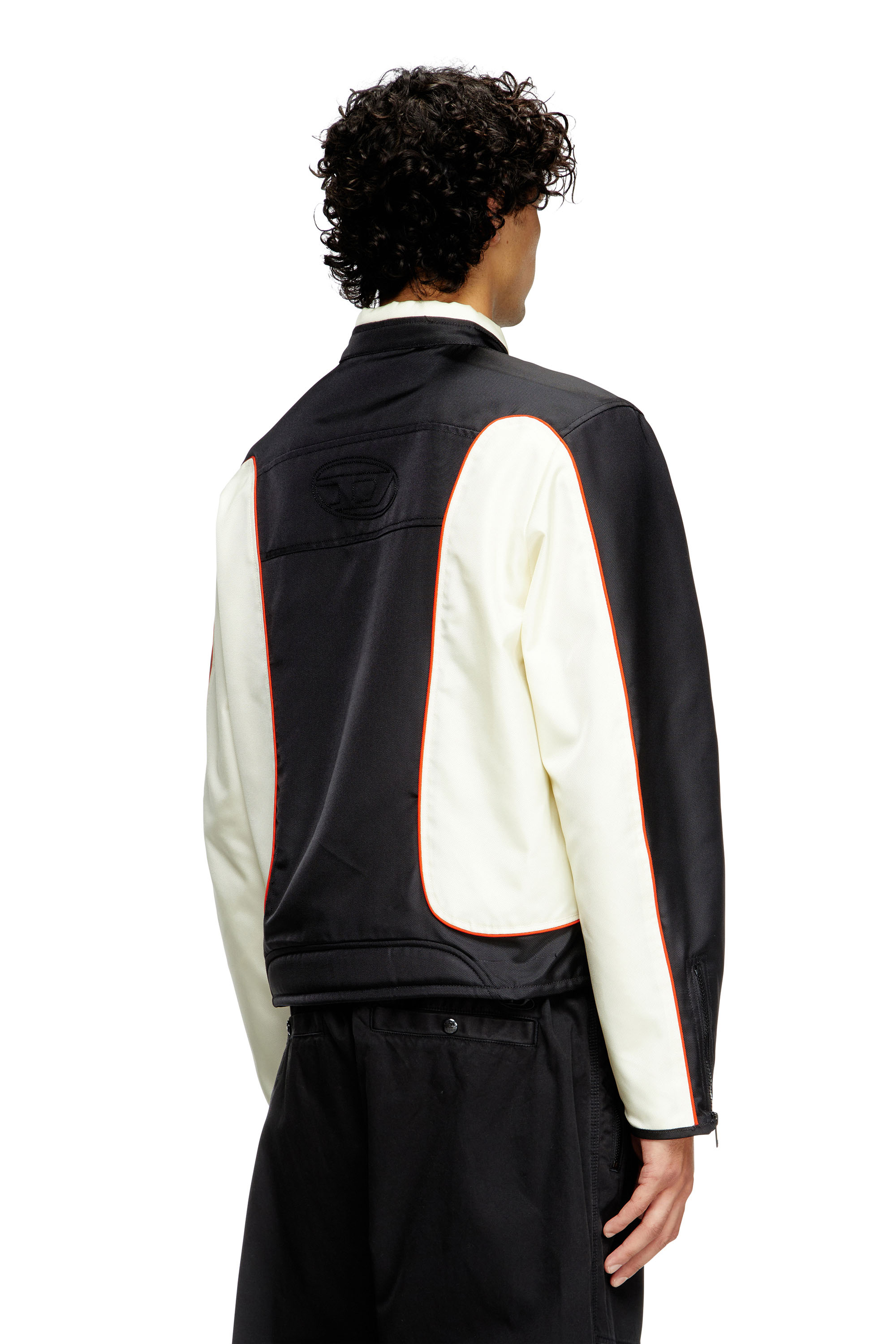 Diesel - J-BLINK-A, Veste biker color-block avec passepoil Homme in Polychrome - 4