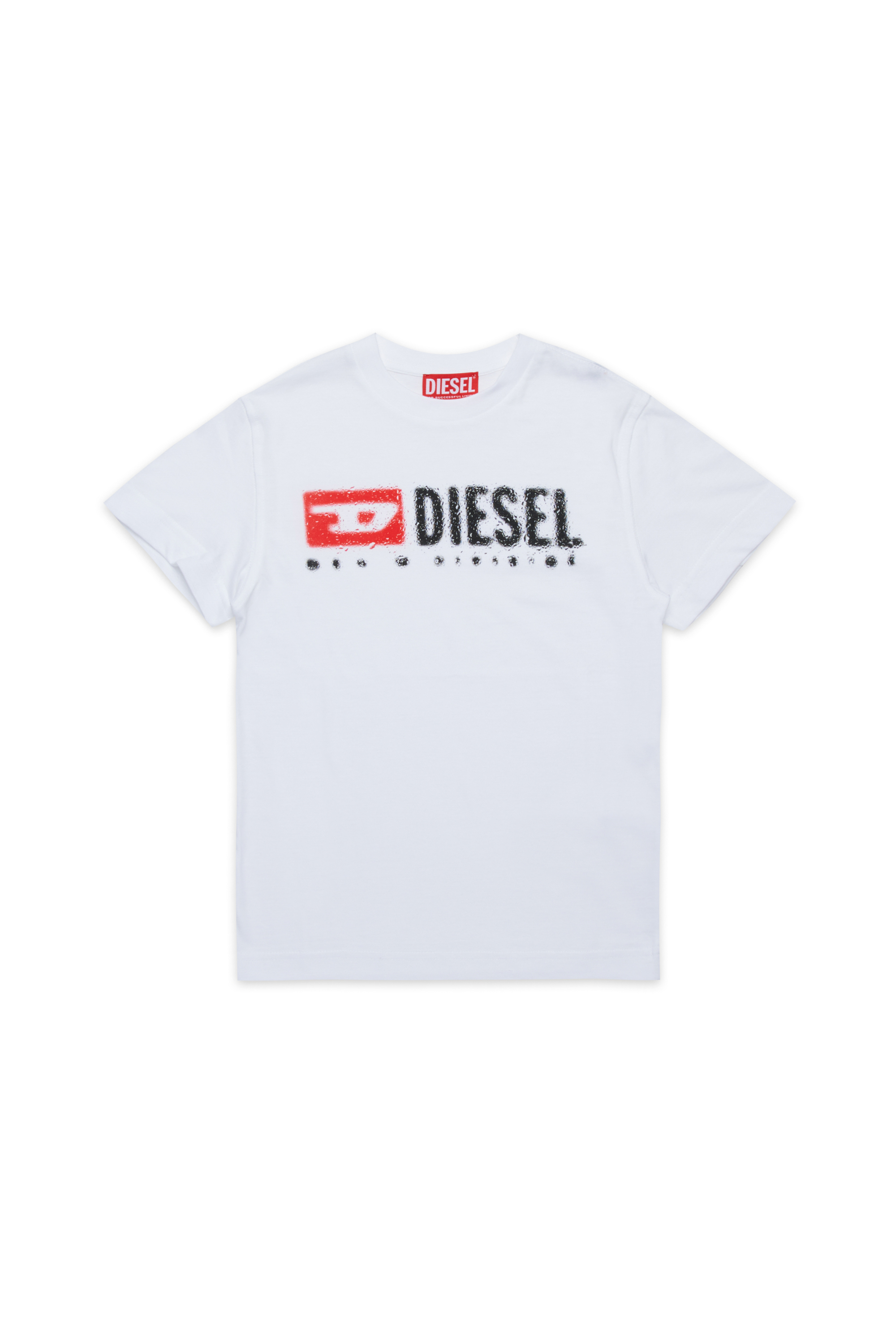 Diesel - TADJUSTK14, T-shirt en coton avec logo imprimé Homme in Blanc - 1