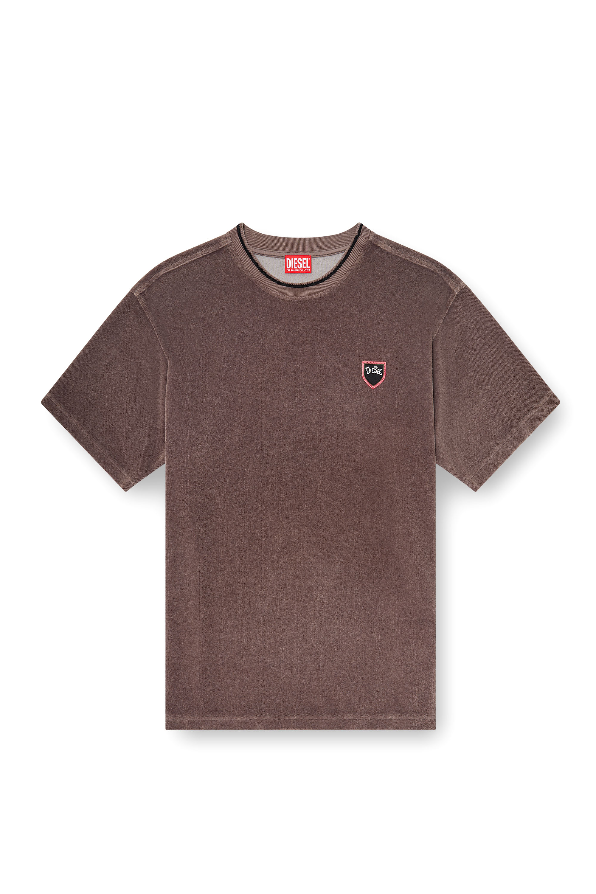 Diesel - T-SPONGY, T-shirt en chenille avec patch blason Homme in ToBeDefined - 3