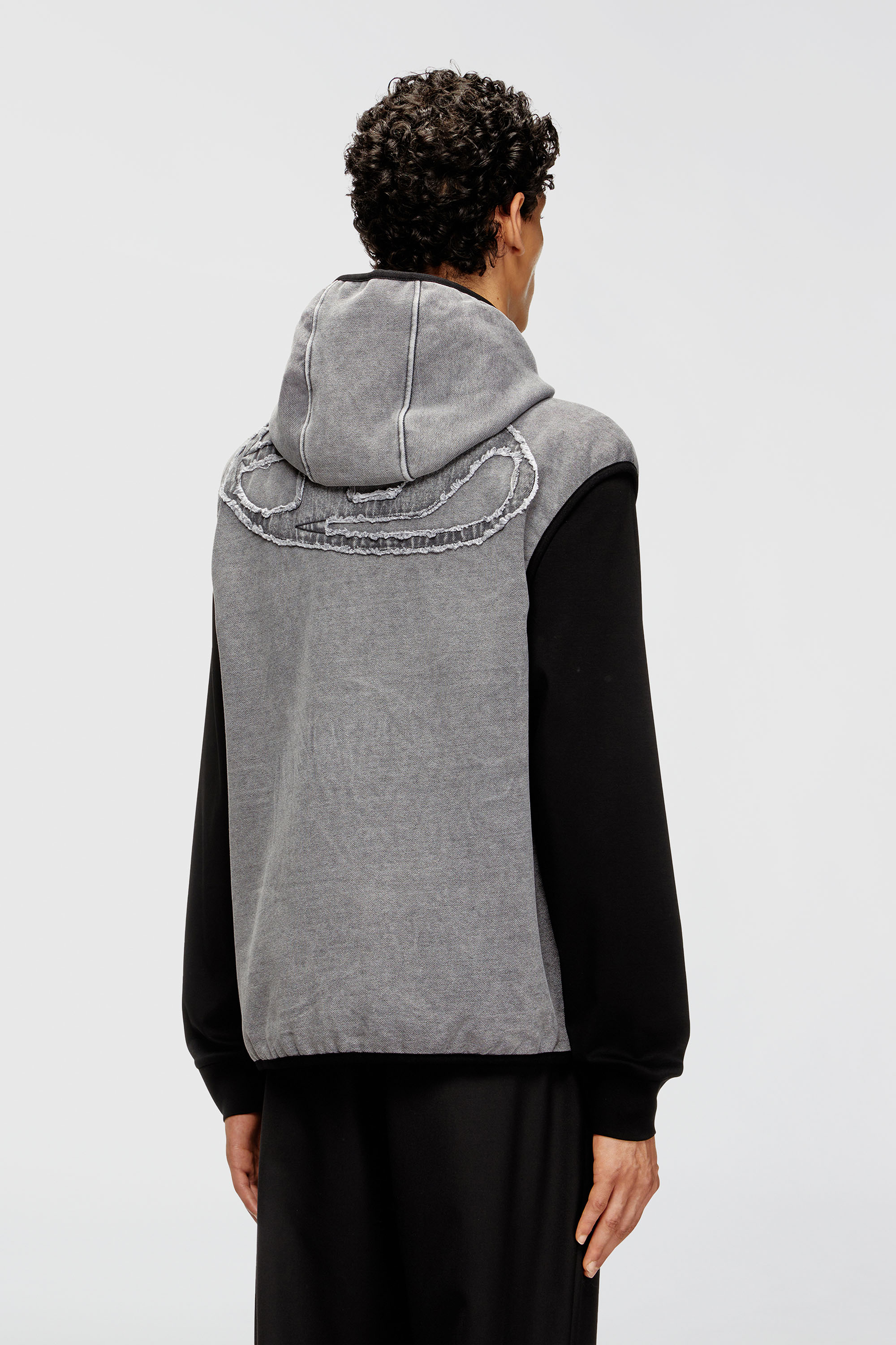 Diesel - S-HAKY-NEW, Gilet &agrave; capuche avec zip Homme in Gris - 4