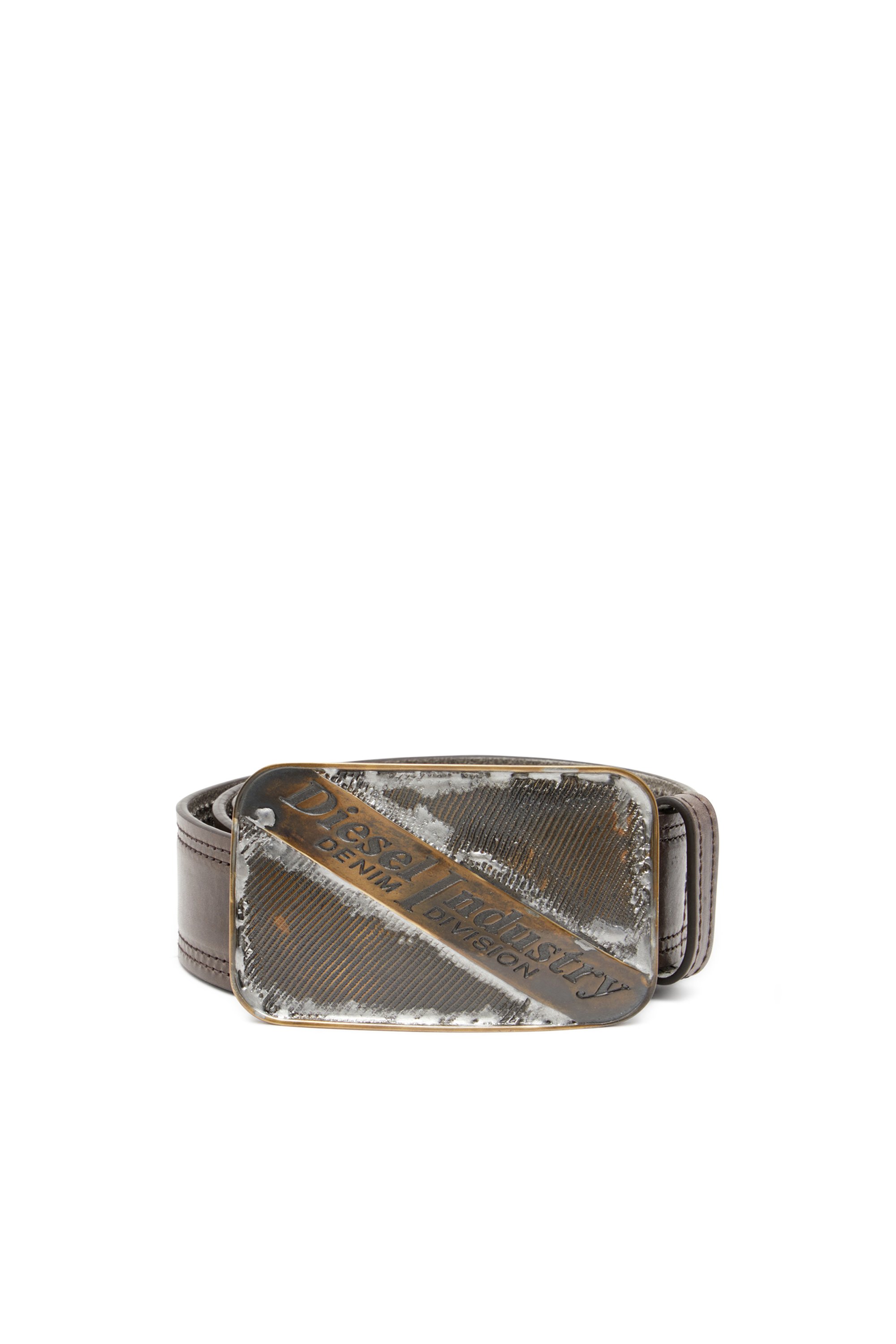 Diesel - B-INDUSTRY, Ceinture d'archives de 4 cm avec boucle effet rouille Homme in Marron - 1