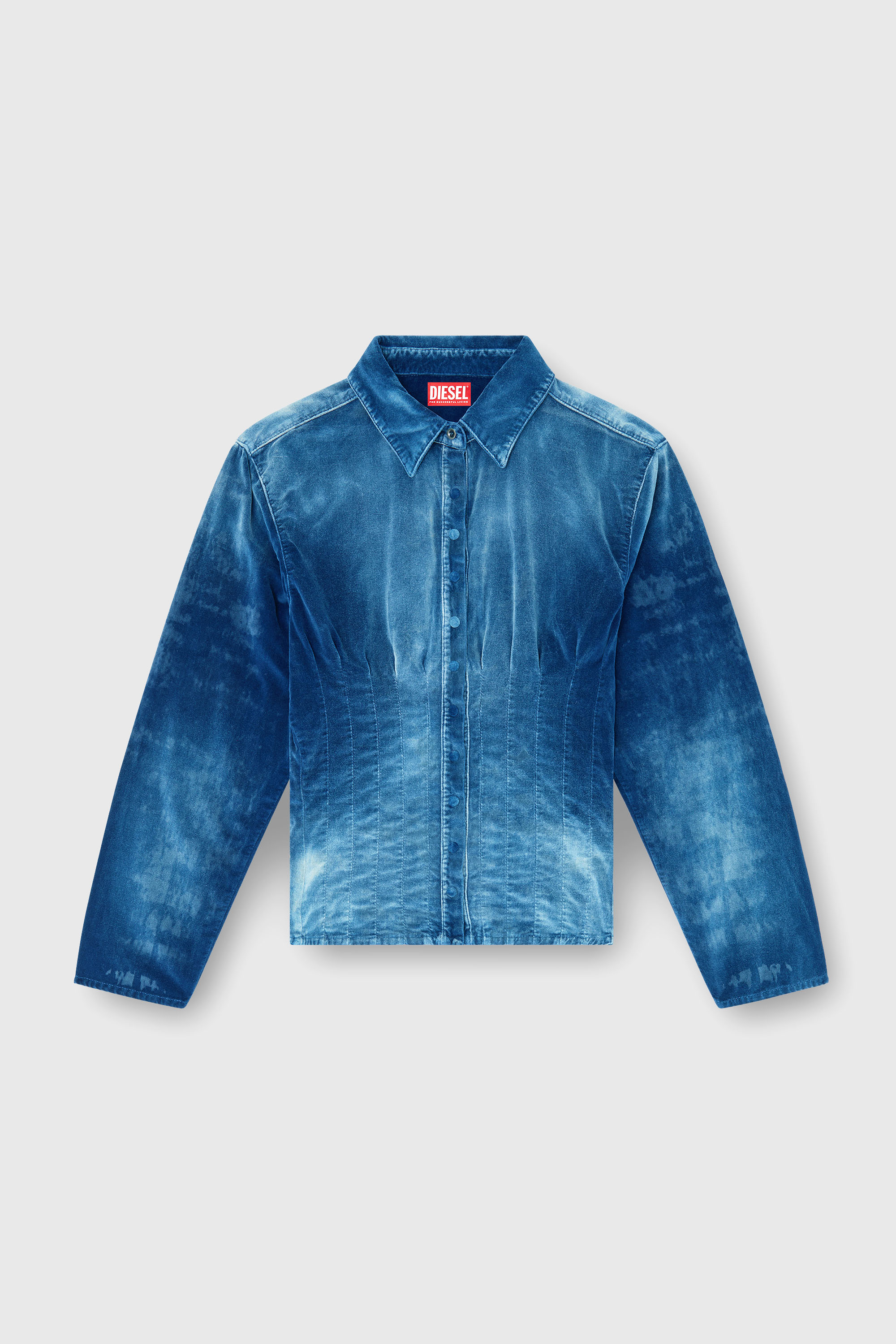Diesel - DE-SINDI-FSJ, Chemise en denim velours Femme in Bleu - 2
