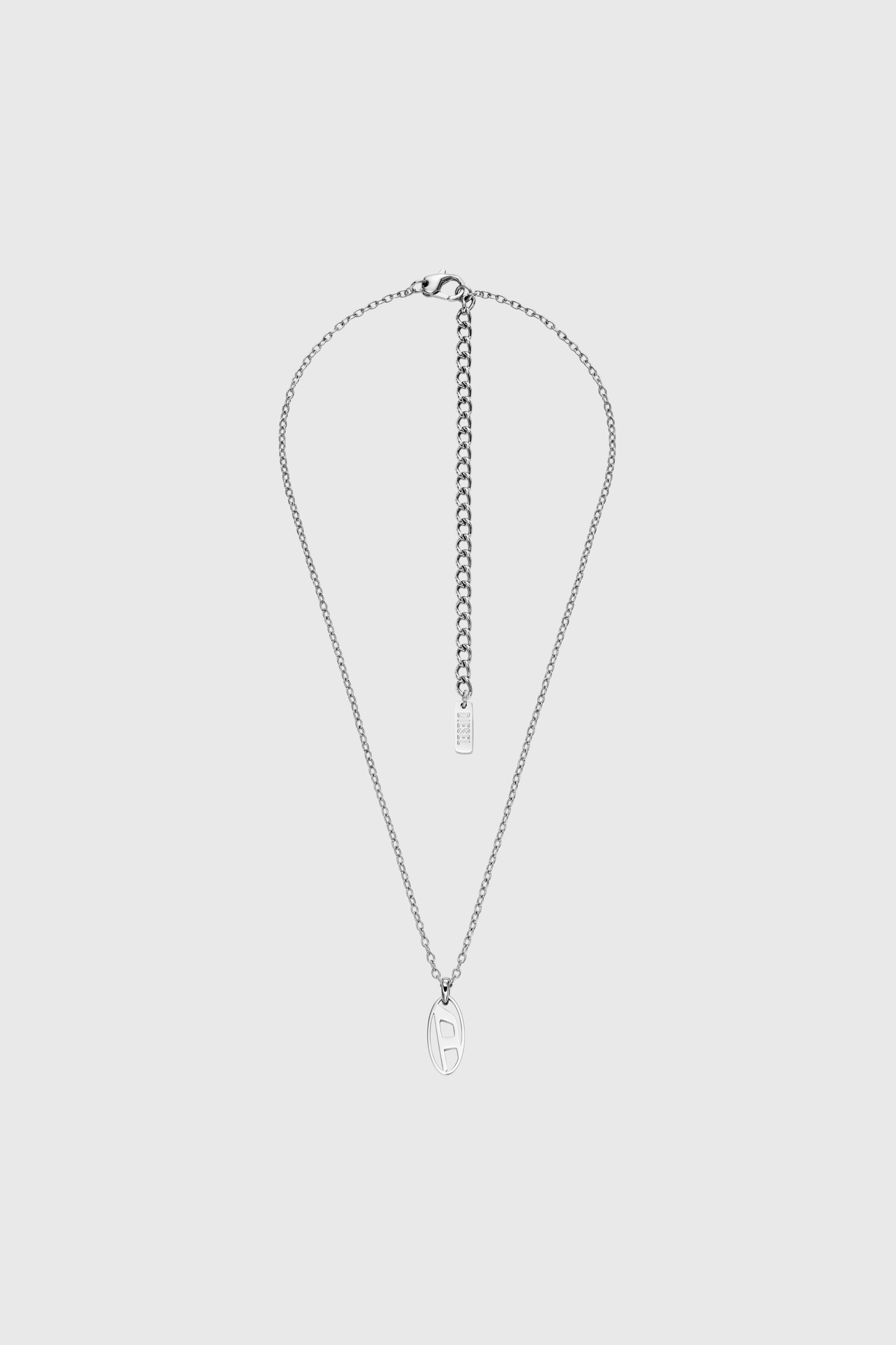 Diesel - DX1661040 JEWELLERY, Collier pendentif en acier inoxydable Mixte in Gris argent&eacute; - 1