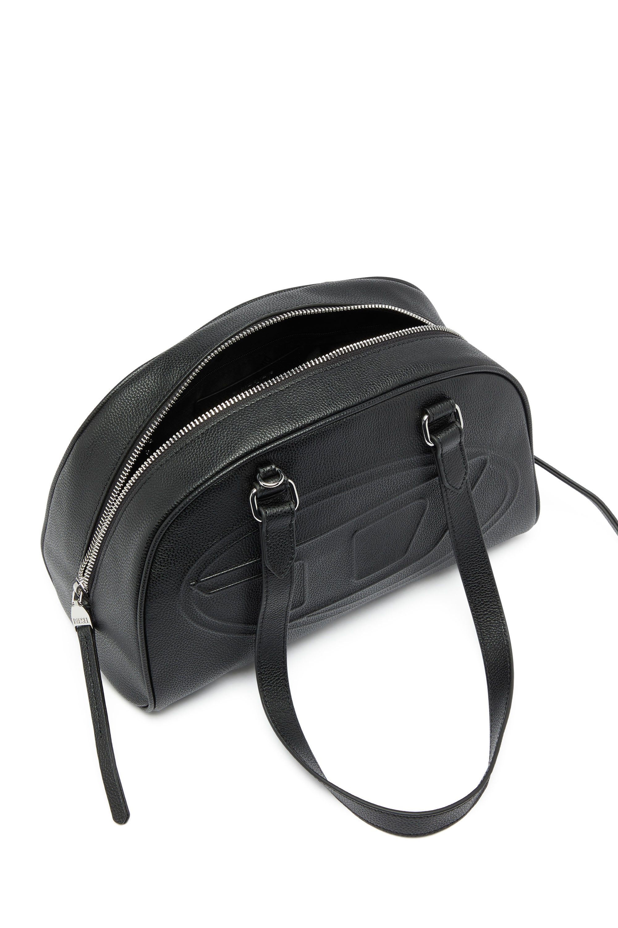 Diesel - 1DR DOME SHOULDER, 1DR Dome - Sac Boston en cuir avec logo emboss&eacute; Mixte in Noir - 4