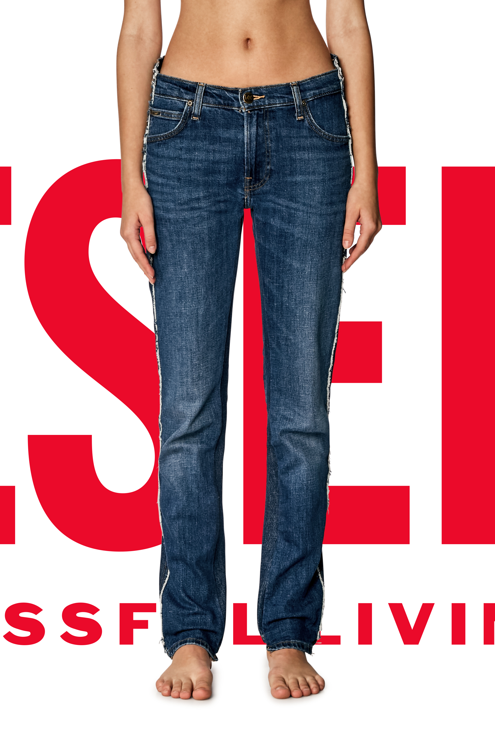 Diesel - Regular Jeans Dieseloves 04 09K47 Mixte, Bleu moyen - Image 7