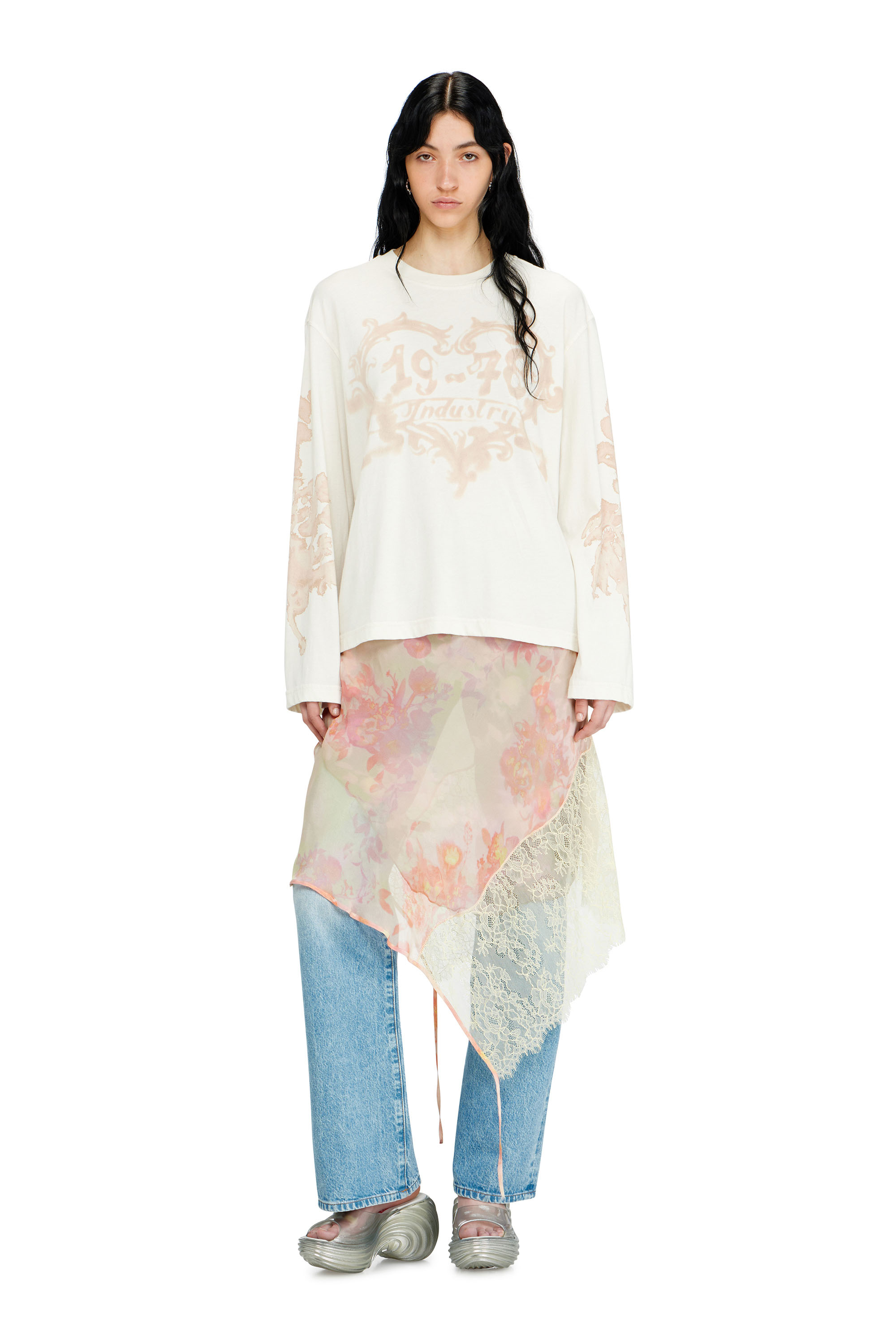 Diesel - MELISSA QUANTUM PLATFORM, Mule &agrave; plateforme en Melflex&reg; Femme in Gris argent&eacute; - 7