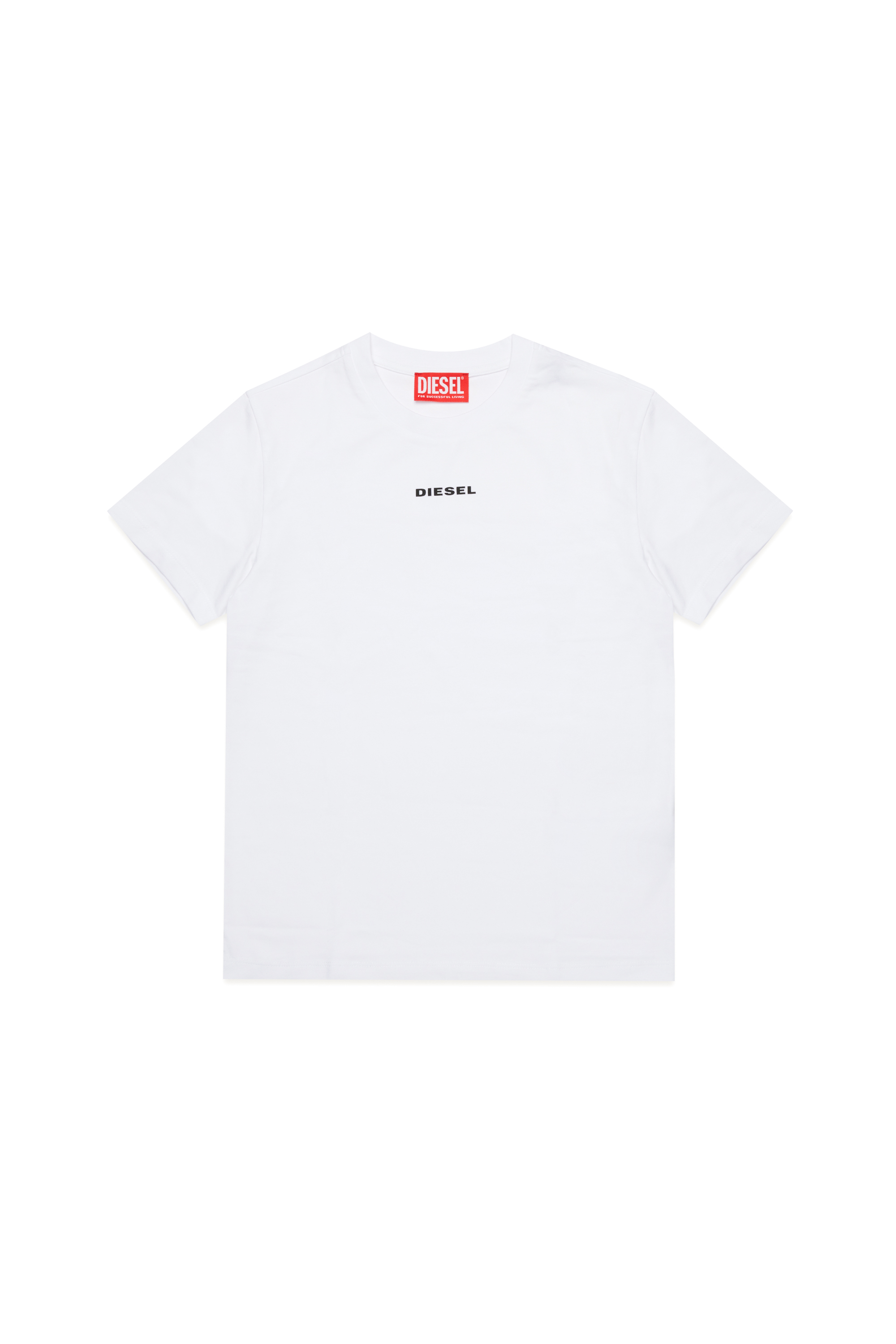 Diesel - UTATOR, T-shirt en coton stretch avec lettrage Homme in Blanc - 1