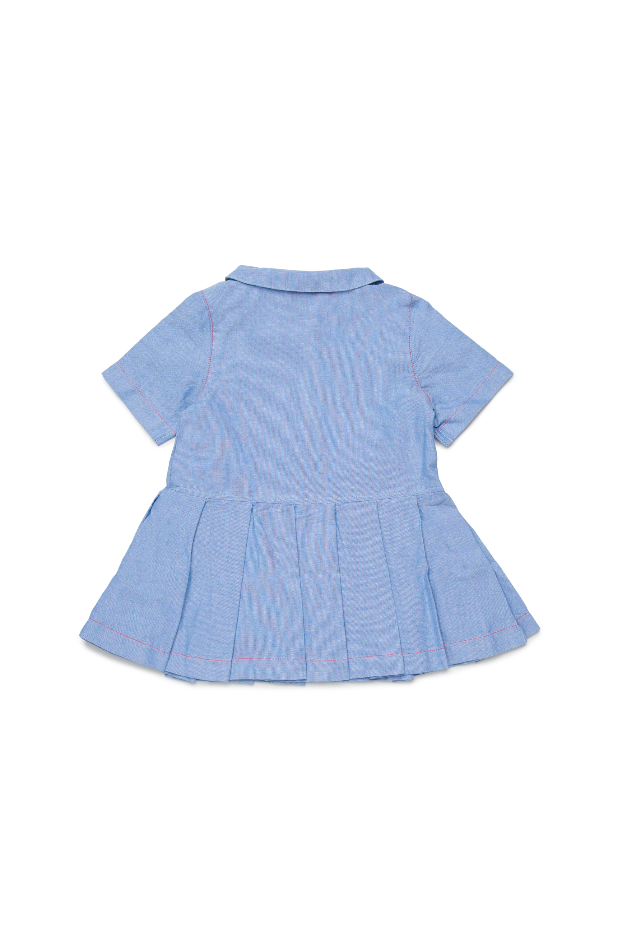 Diesel - DOPLYB, Robe en coton avec jupe &agrave; demi-longueur pliss&eacute;e Femme in Bleu - 2