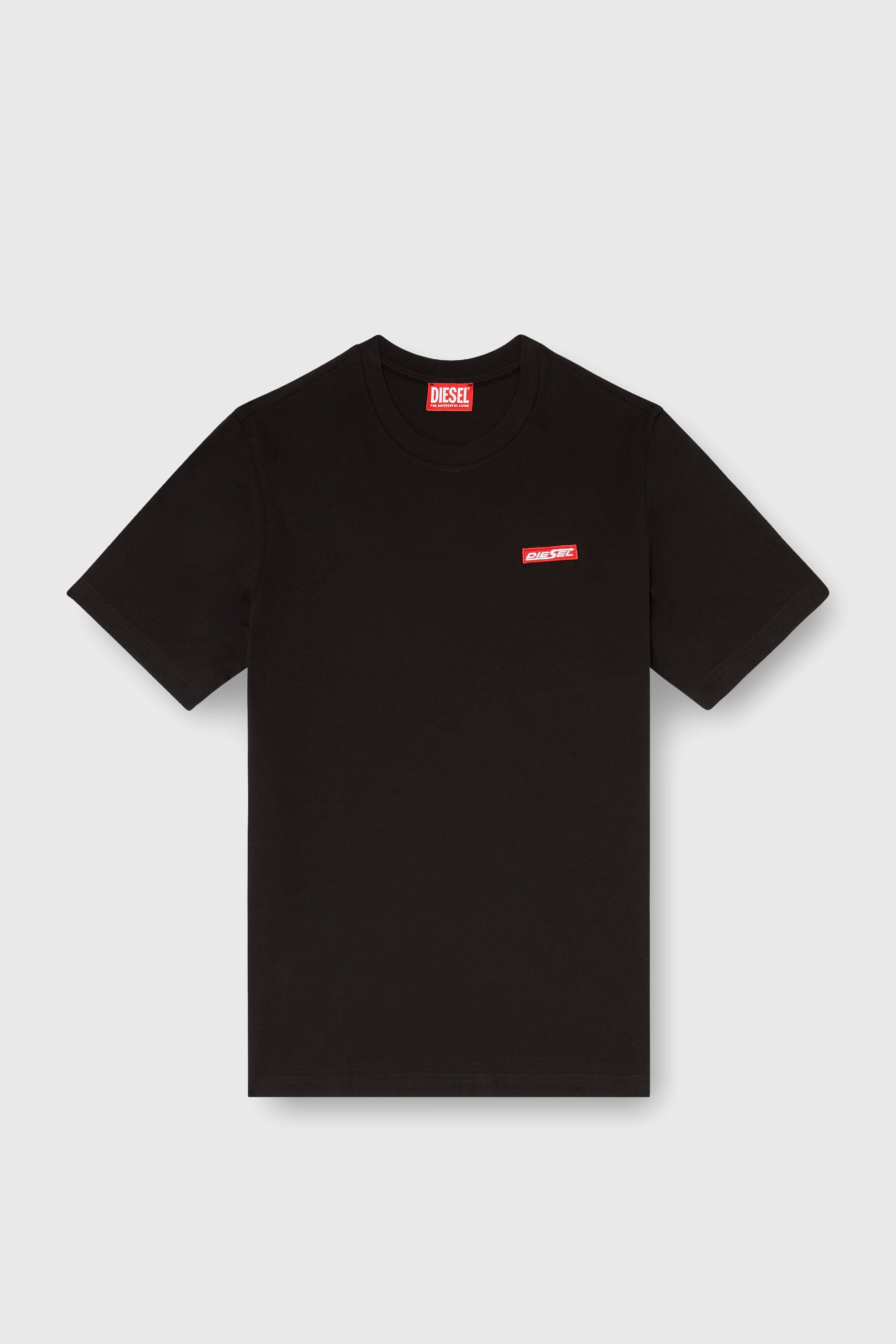 Diesel - T-ADJUST-AA12, T-shirt en coton avec patch logo Homme in Noir - 2