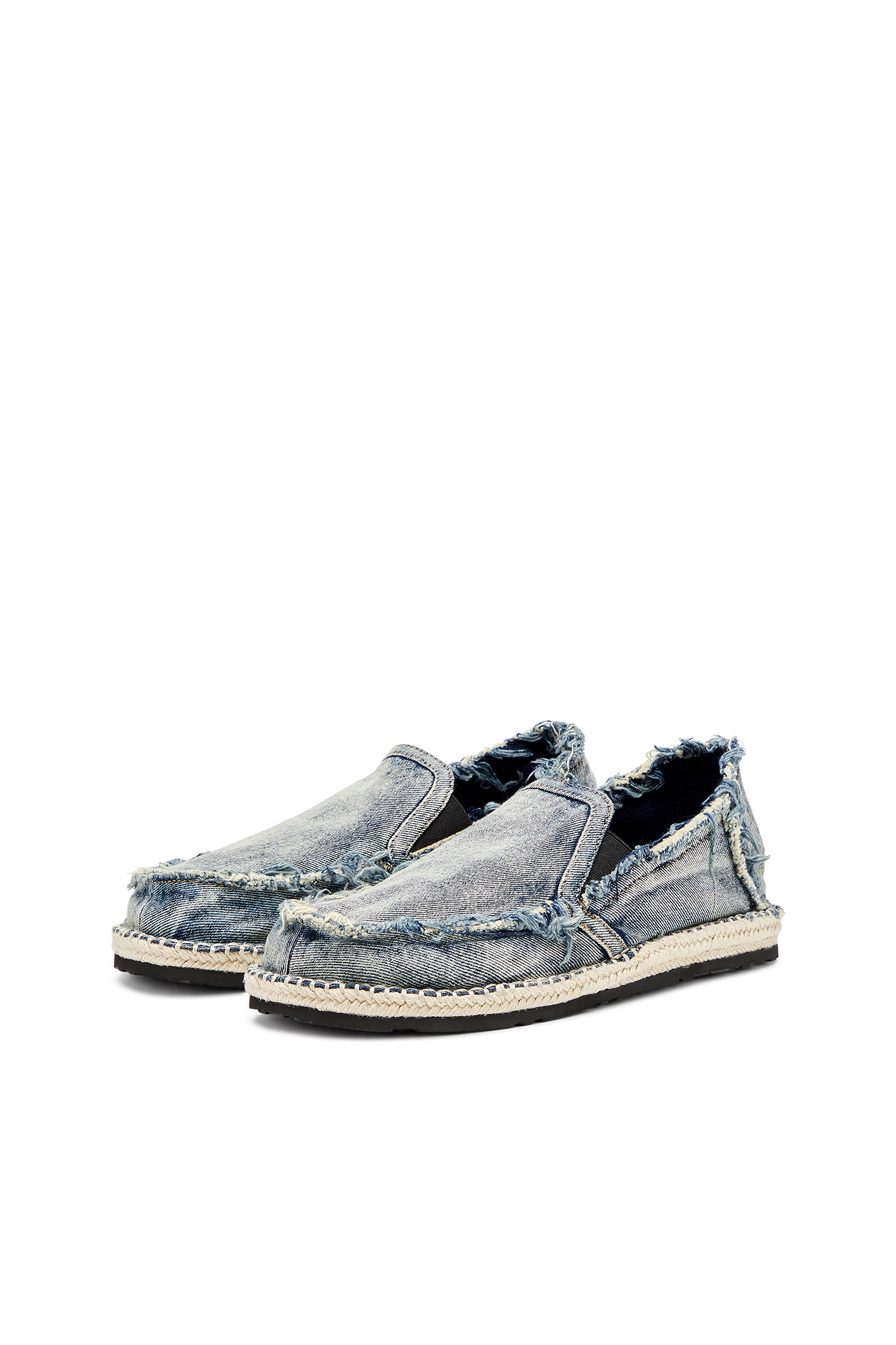 Diesel - D-LUKAS ESP, D-Lukas-Mocassins espadrilles en denim vieilli Homme in Bleu - 8