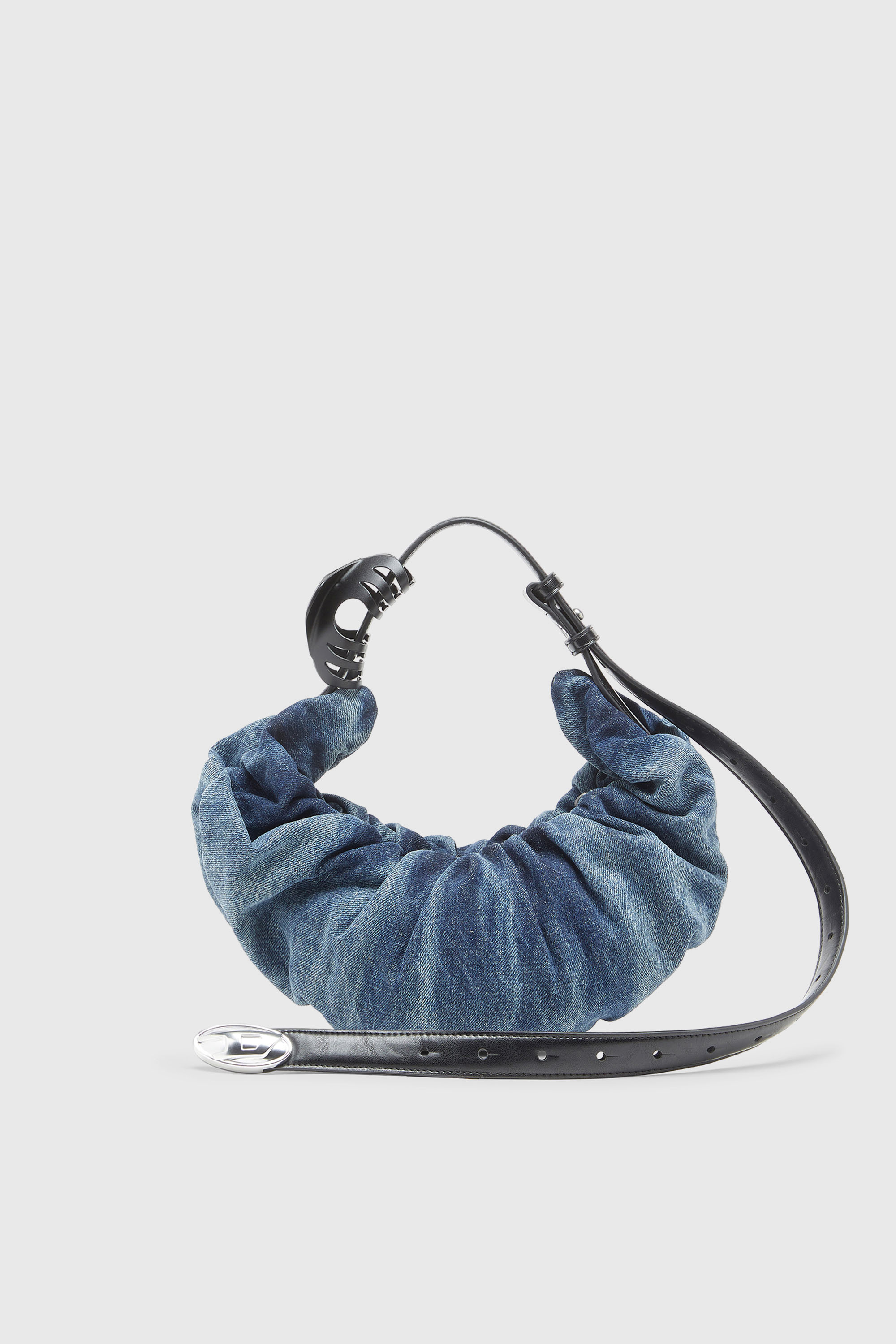Diesel - GRAB-D HOBO S, Grab-D S-Petit sac hobo froiss&eacute; en denim trait&eacute; Femme in Bleu - 2