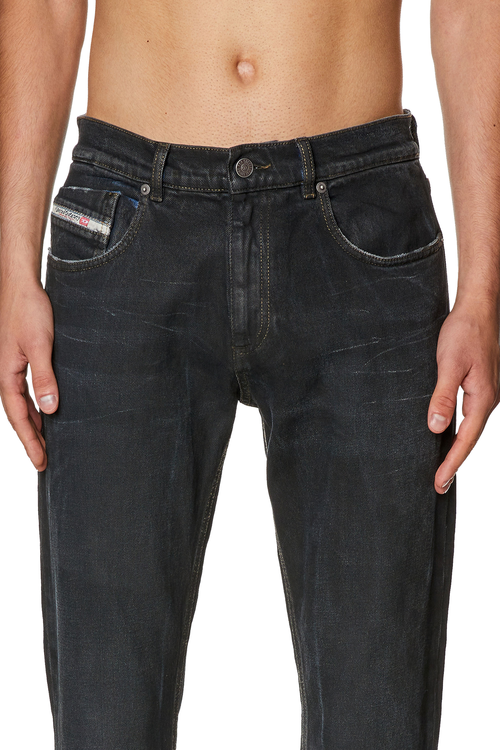 Diesel - Slim Jeans 2019 D-Strukt 0HJAU, Noir/Gris foncé - Image 3