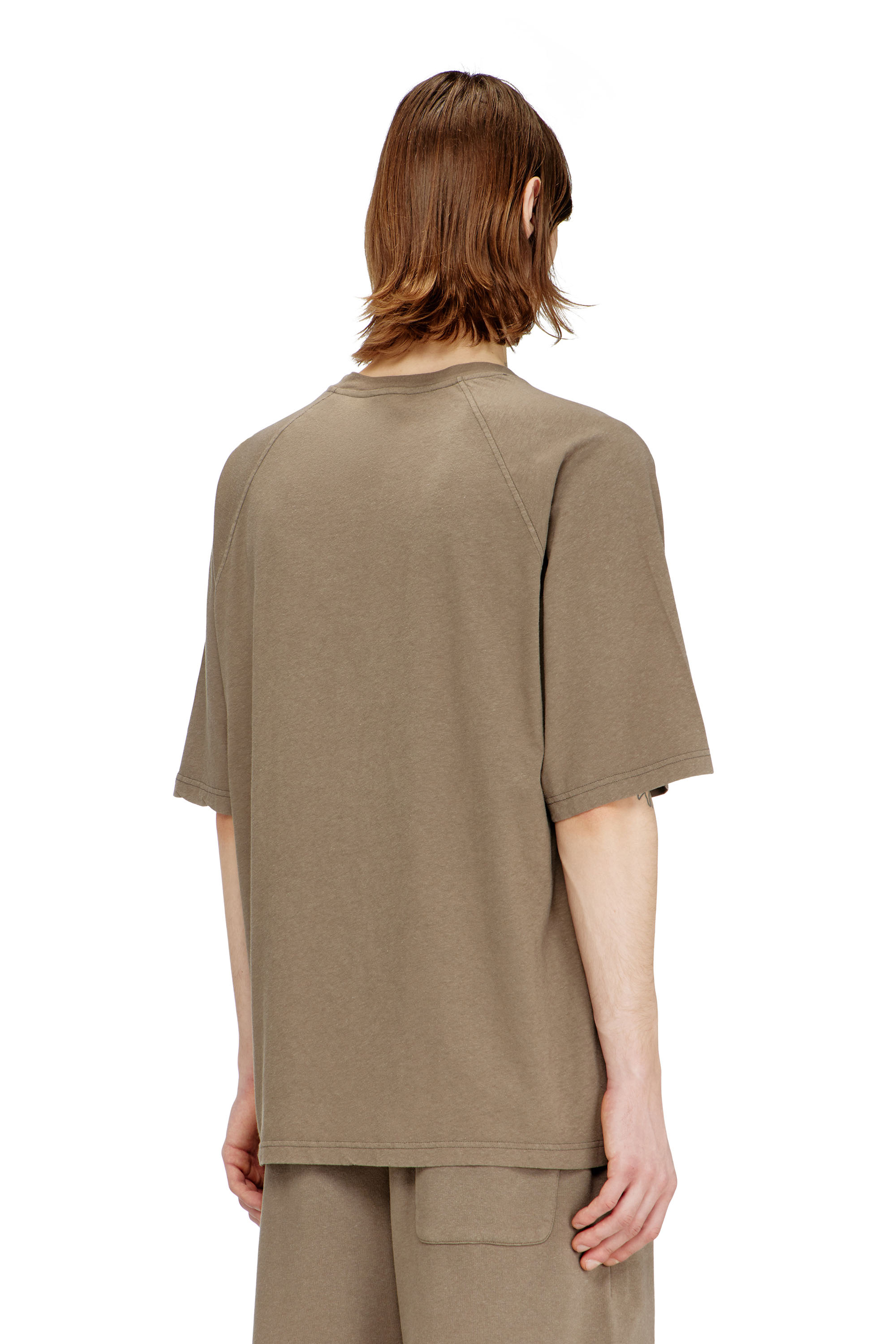 Diesel - T-JUSSI-A, T-shirt imprim&eacute; en coton et chanvre Homme in Beige - 4