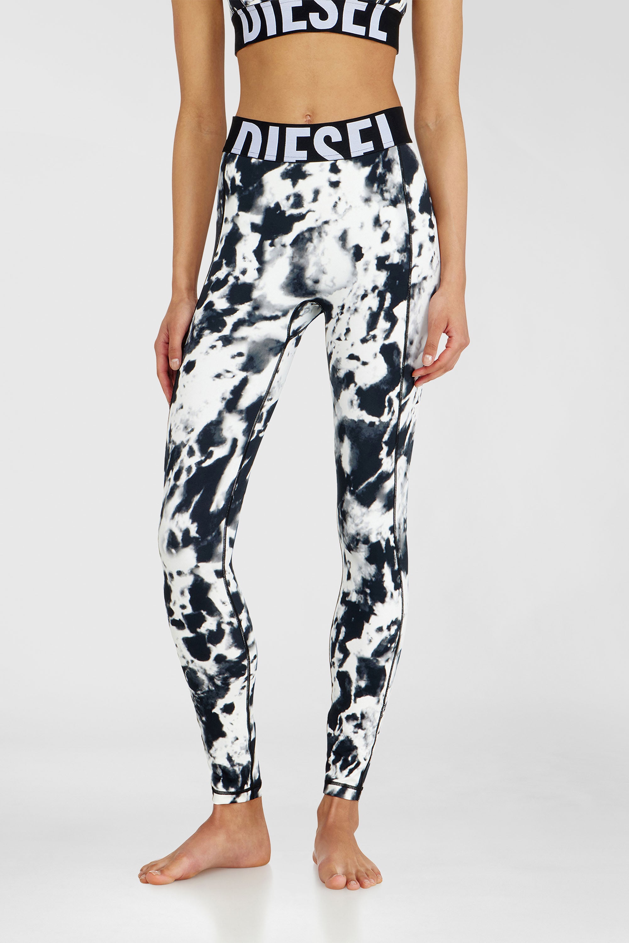 Diesel - ADELINE-D-POP, Leggings en microfibre imprim&eacute;e Femme in Polychrome - 1