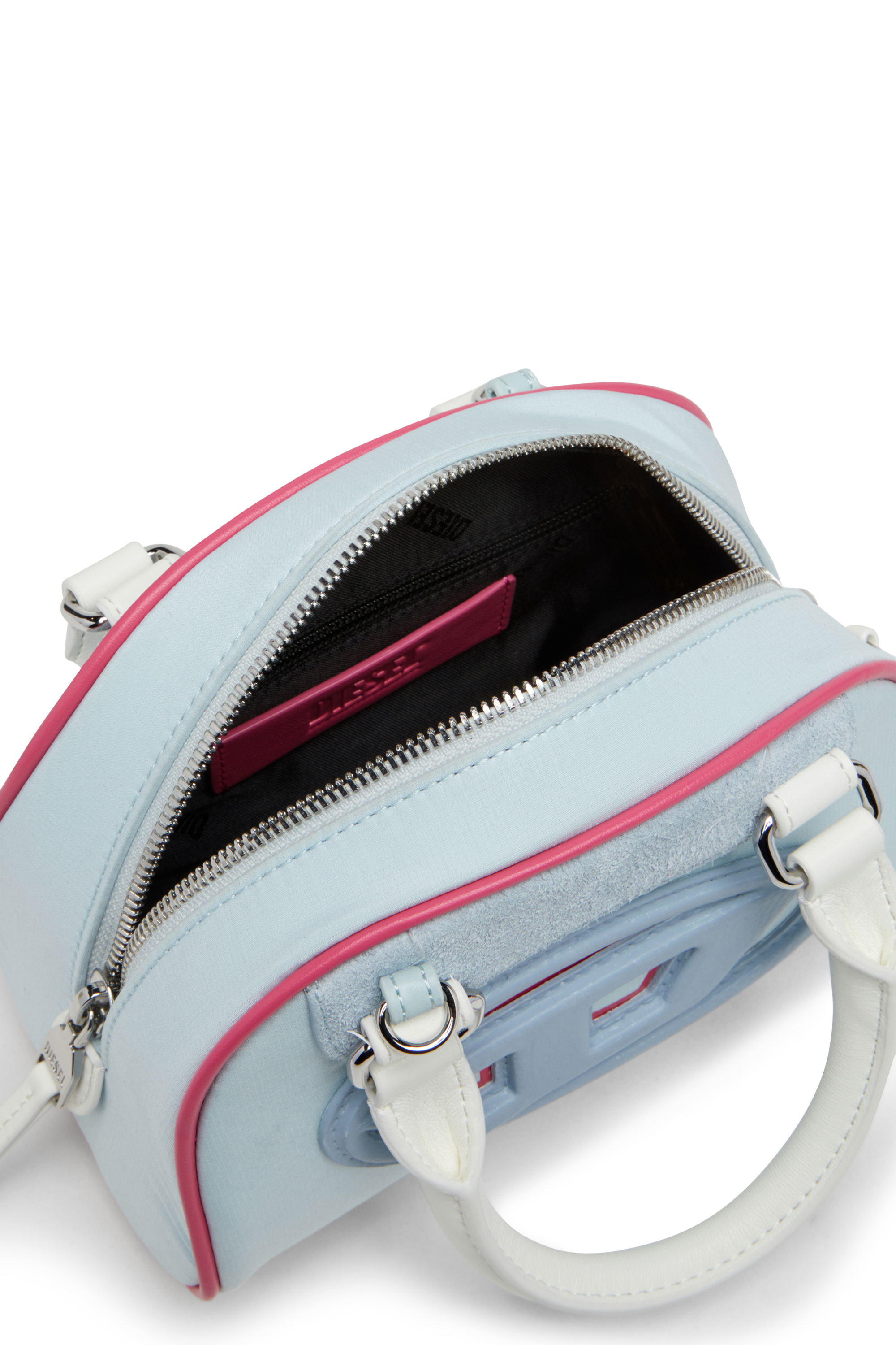 Diesel - 1DR DOME CROSSBODY, Mini sac bowling color-block Femme in Bleu - 4