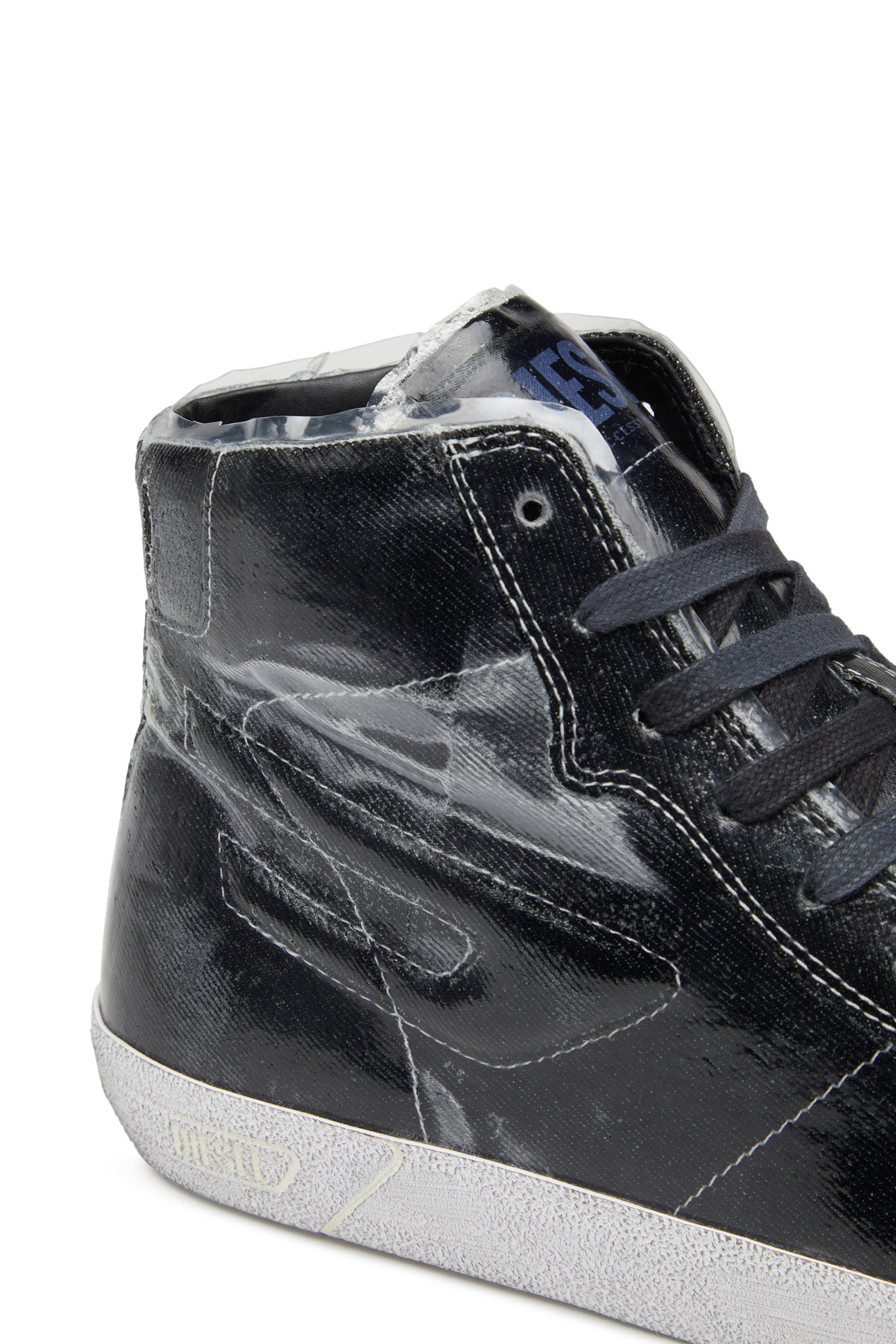 Diesel - S-LEROJI MID, S-Leroji Mid - Sneakers montantes en toile avec superposition en TPU Homme in Noir - 6