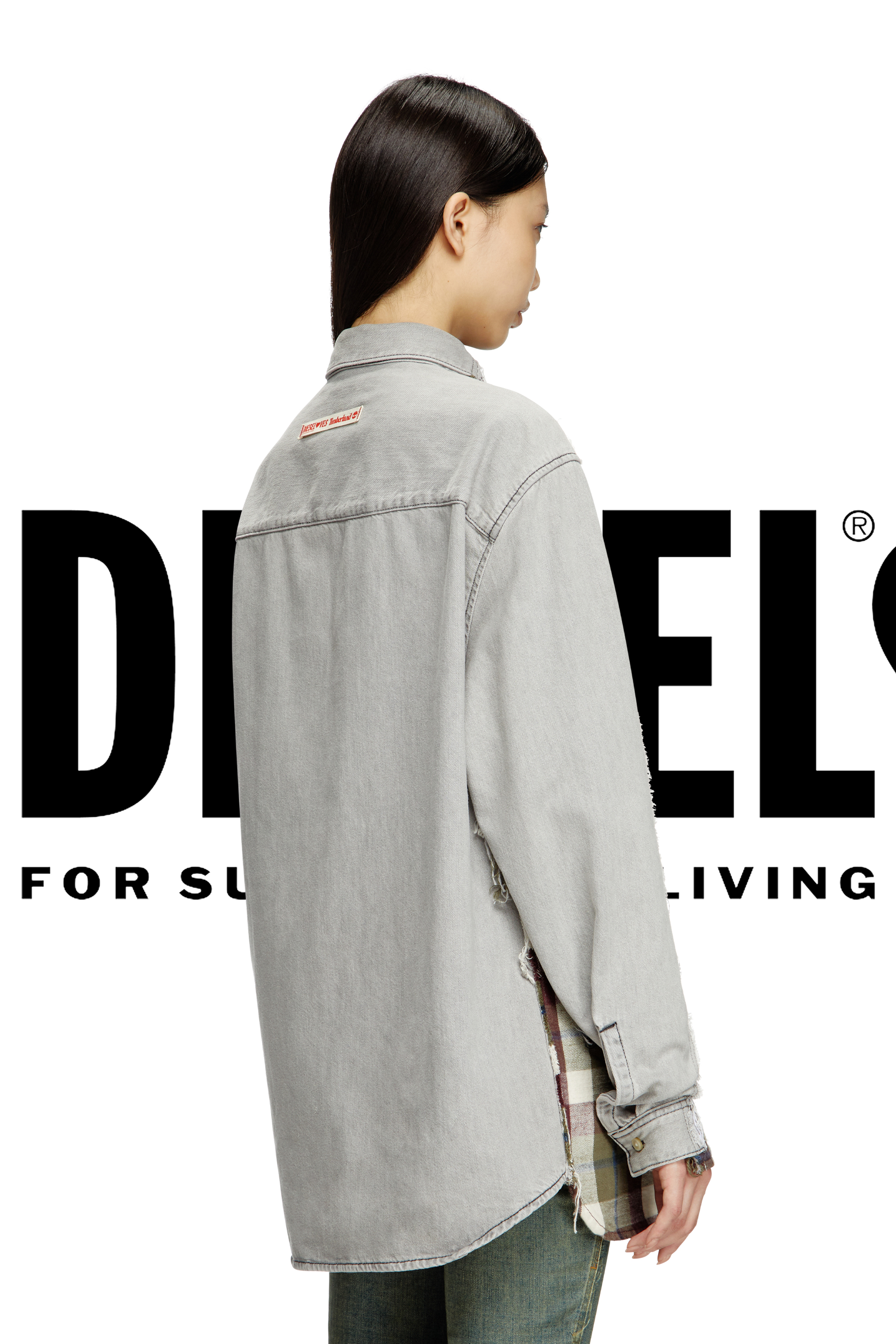 Diesel - Shirt Diseloves 8B, Chemise à carreaux en denim effet blanchi Mixte in Polychrome - 5