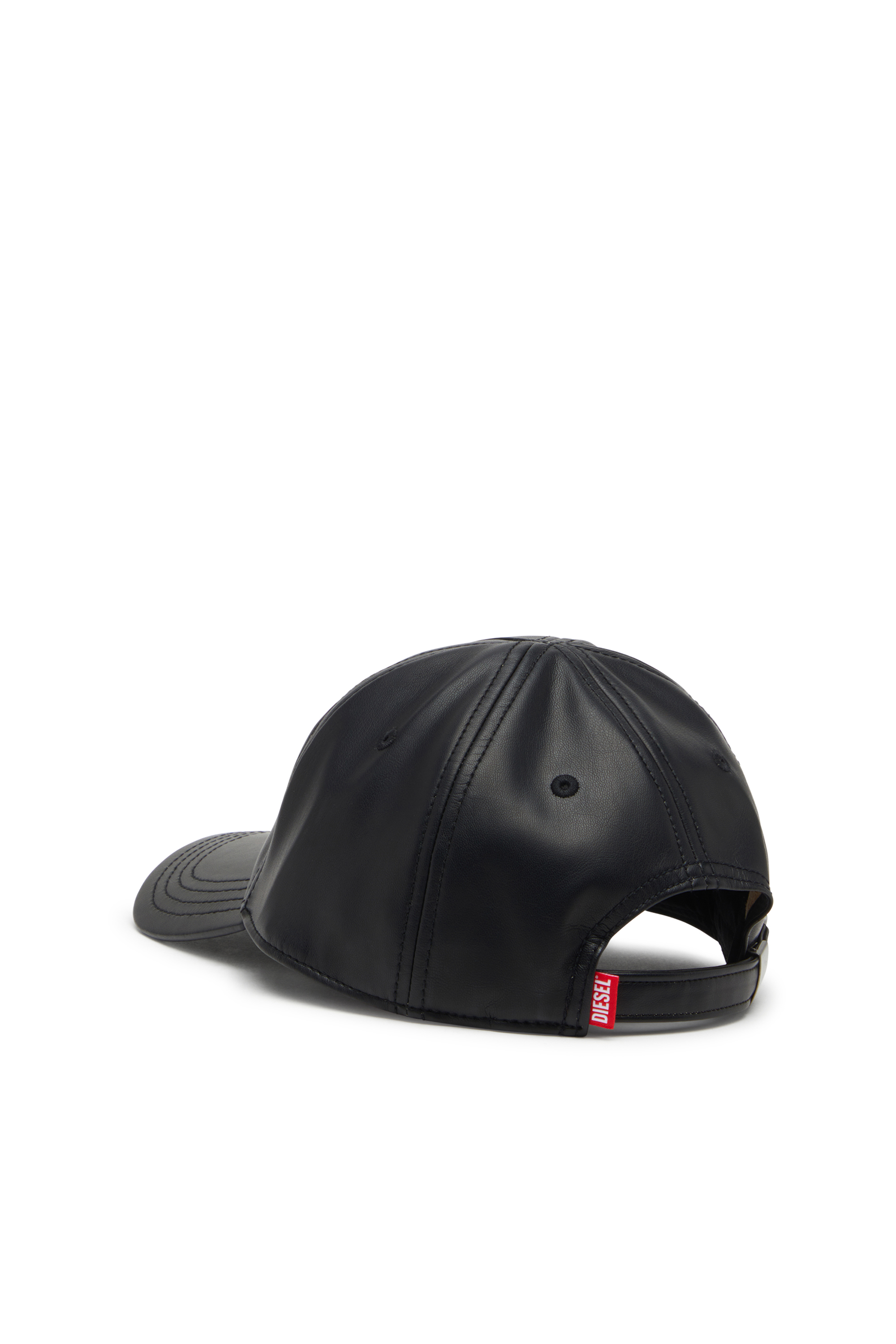 Diesel - C-HEATHER, Casquette de baseball enduite avec logo embossé Homme in Noir - 2
