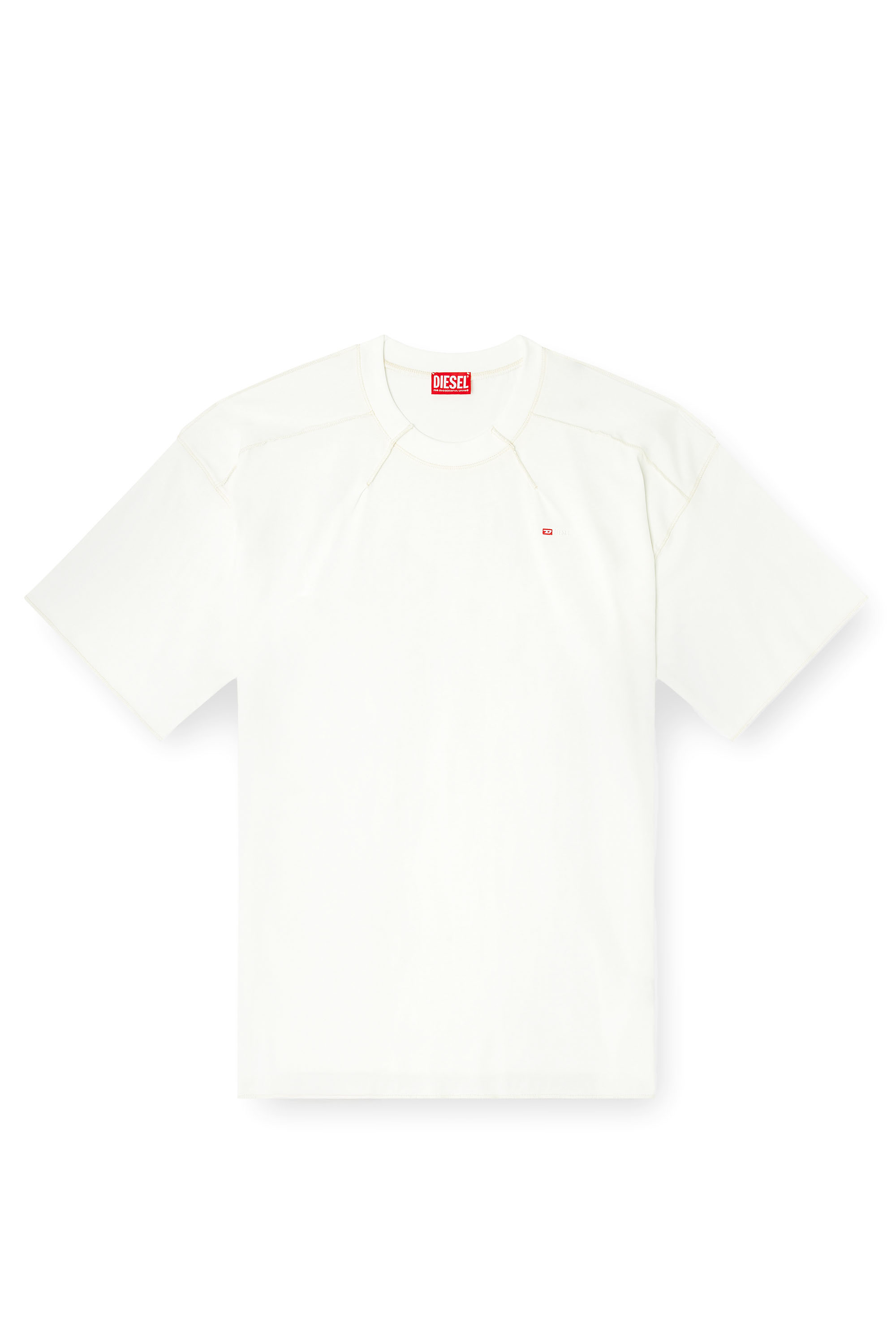 Diesel - T-CRAHOR-BOXT-T1, T-shirt en coton avec micro broderie Homme in Blanc - 3