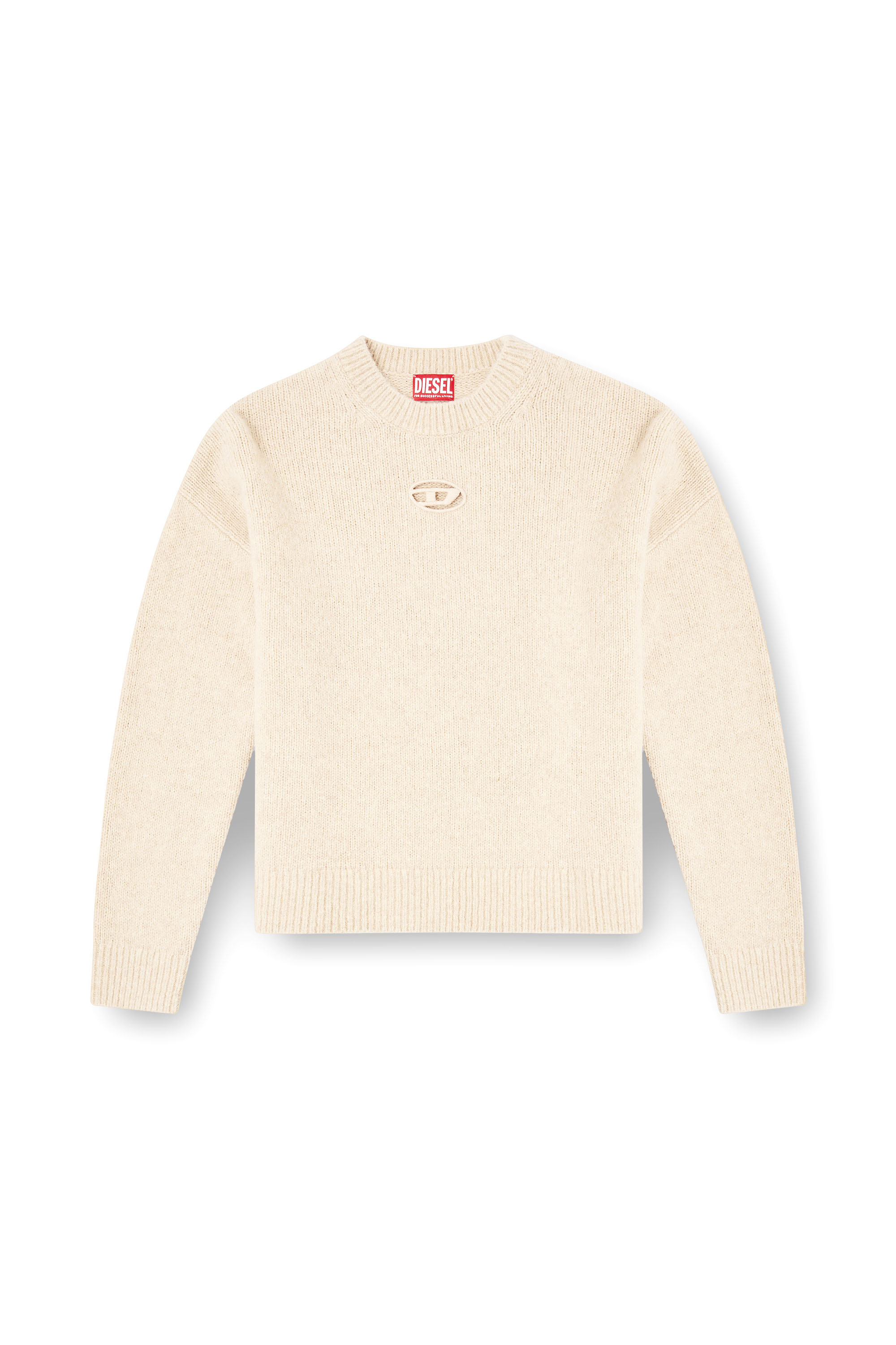 Diesel - M-AREETA, Pull en laine et mélange d'alpaga Femme in Beige - 3