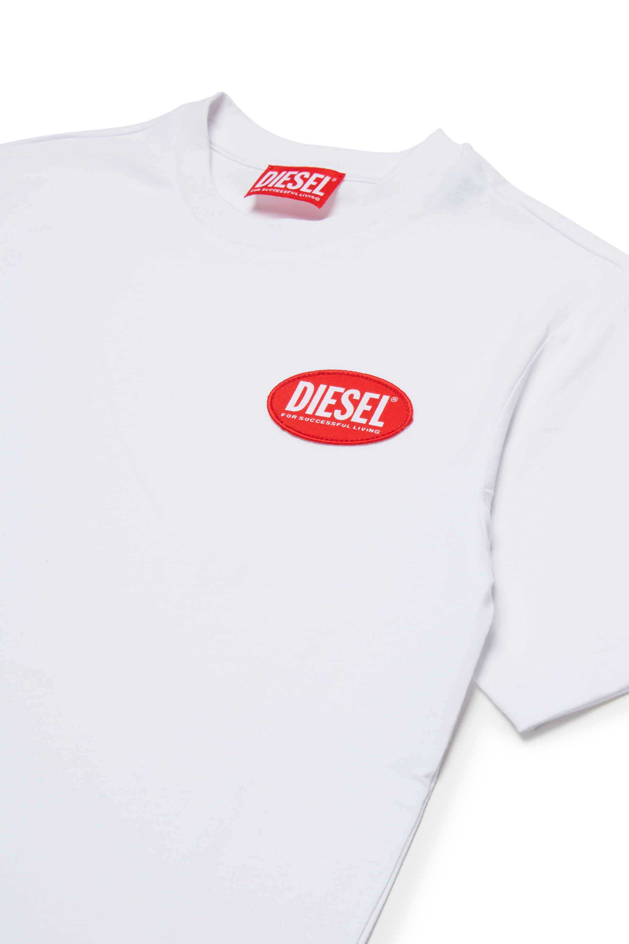 Diesel - TPATCH OVER, T-shirt en coton avec patch Homme in Blanc - 3