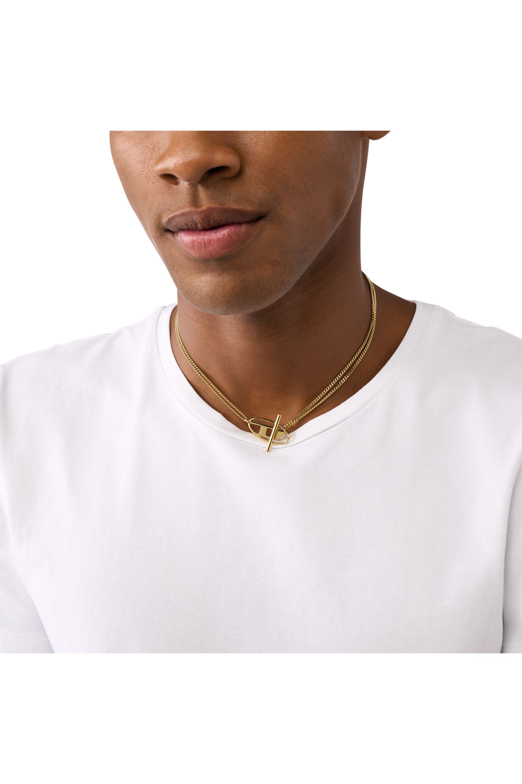 Diesel - DX1567710 JEWEL, Unisex's Gold-Tone Stainless Steel Chain Necklace in Gold - 4