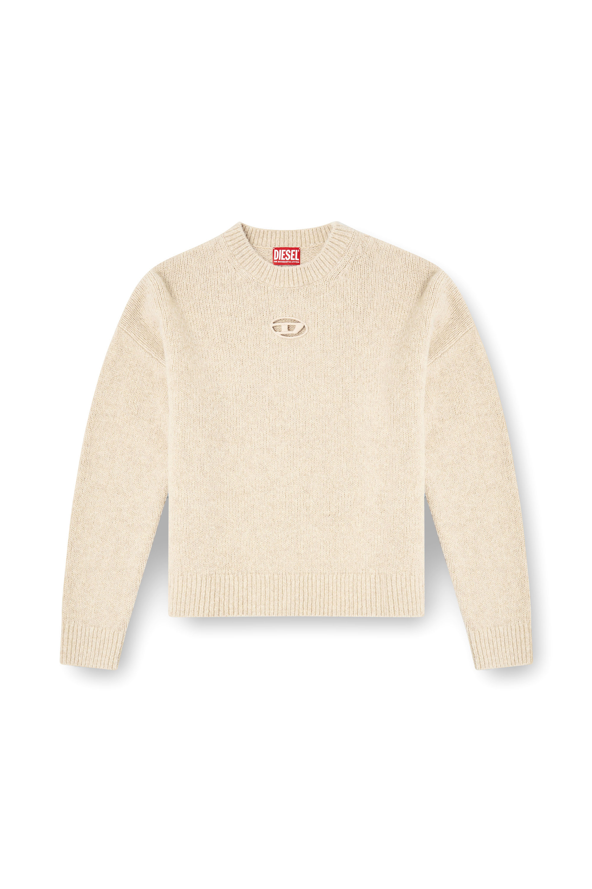 Diesel - M-AREETA, Pull en laine et m&eacute;lange d'alpaga Femme in Beige - 3