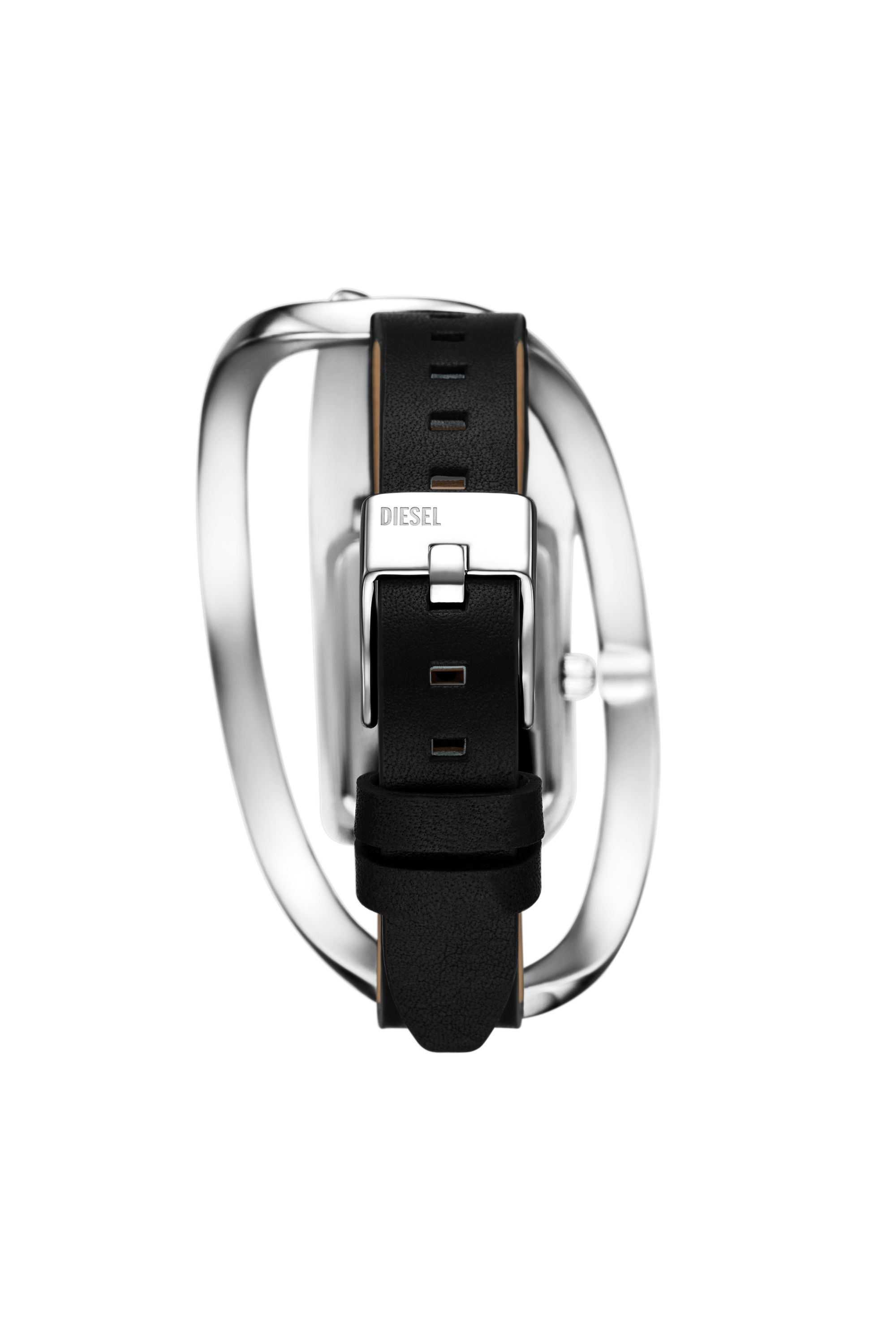 Diesel - DZ5627 WATCH, Montre Wrap-D en cuir noir Femme in Gris argenté - 2
