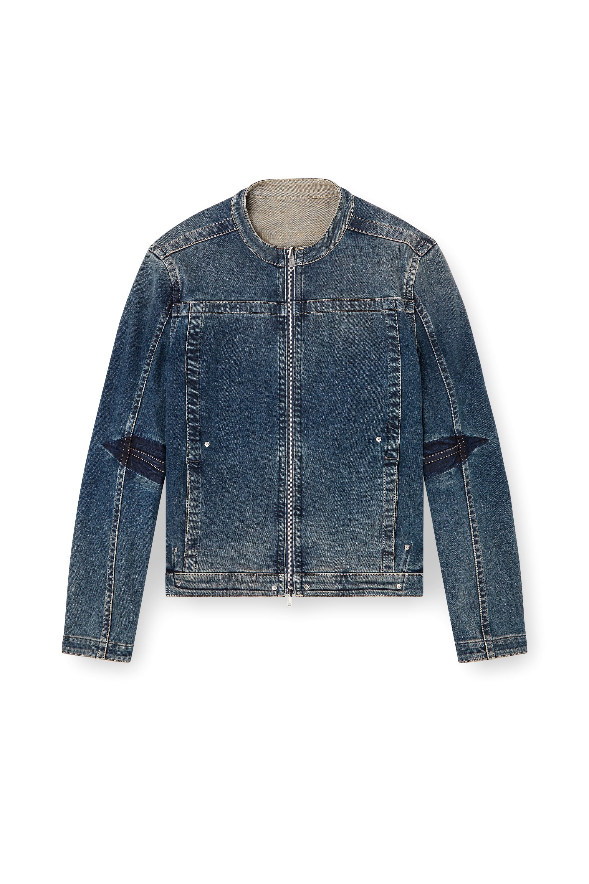 Diesel - D-GLORY-RE, Veste biker en denim Rehab Homme in Bleu - 4