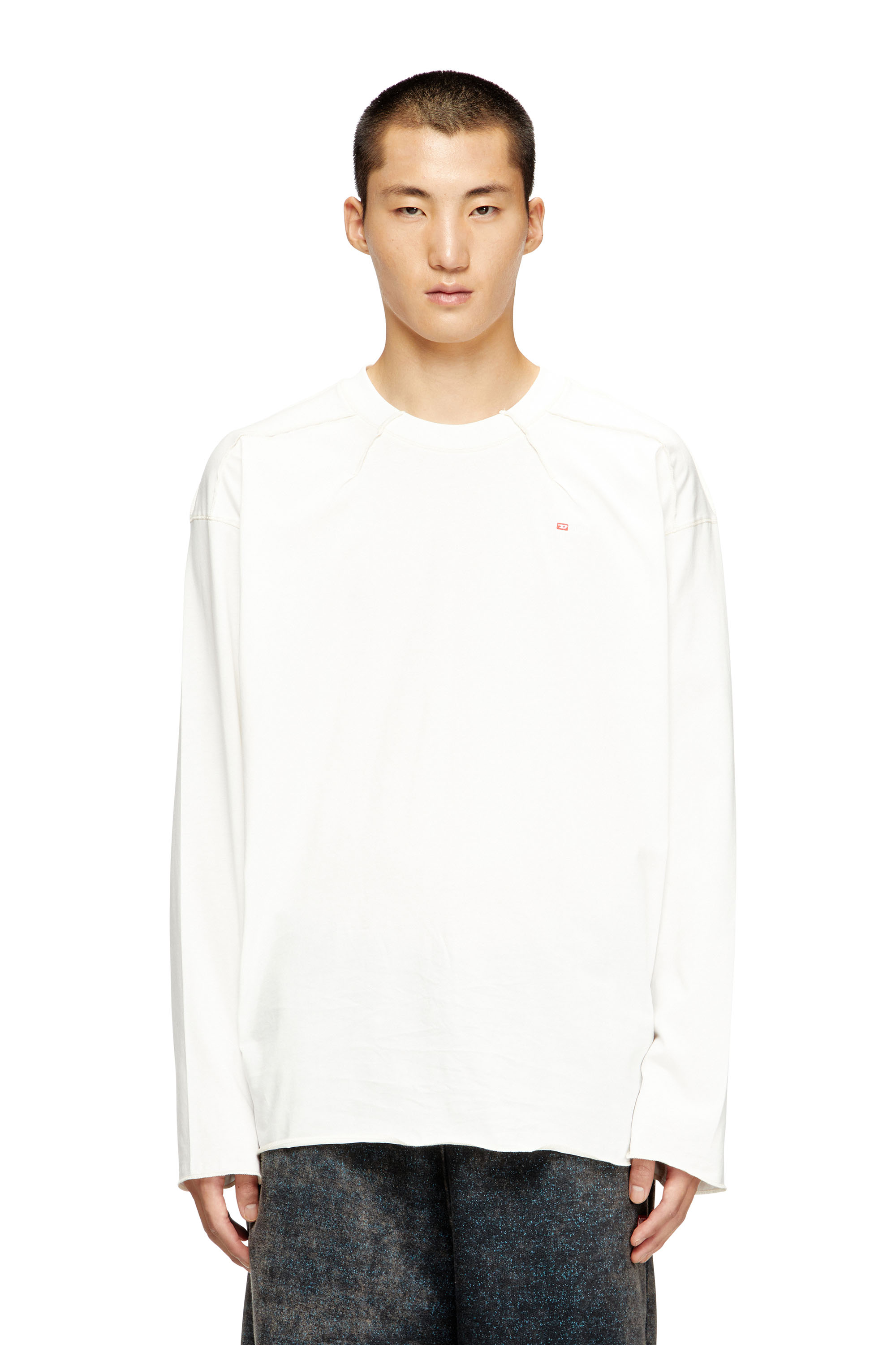 Diesel - T-CRAHOR-BOXT-LS-T1, Man's Cotton T-shirt in White - 1