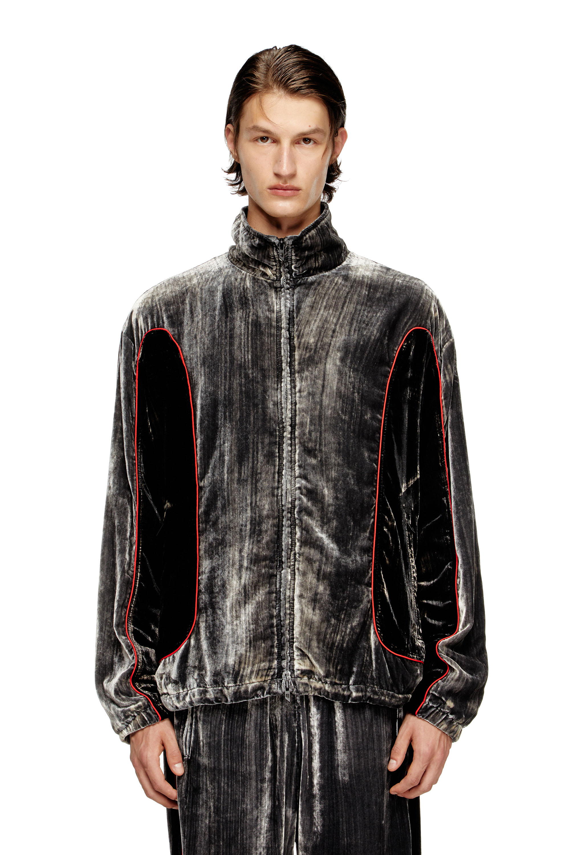 Diesel - J-HAY, Veste de survêtement en velours traité Homme in ToBeDefined - 1