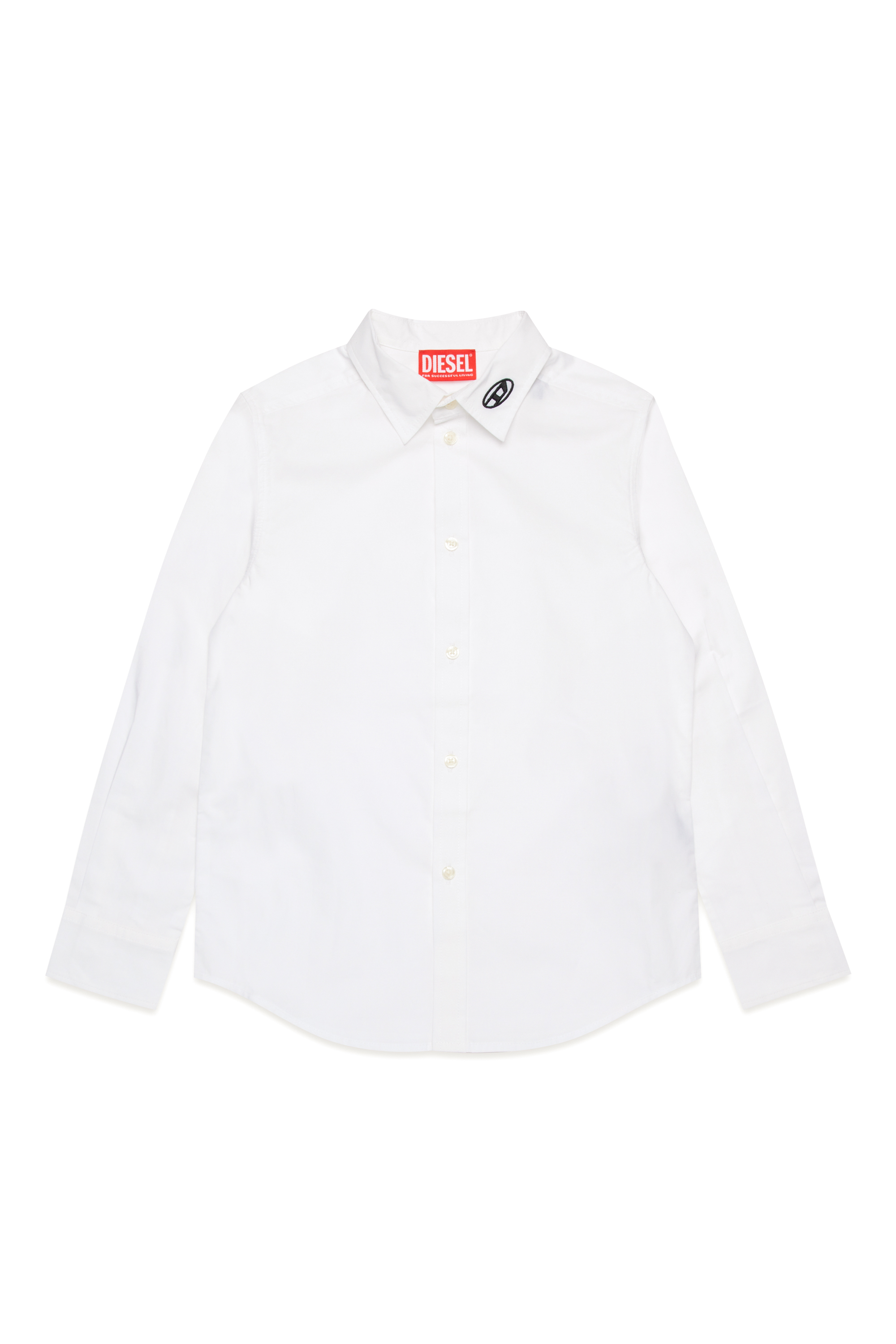 Diesel - CPINGO, Homme Chemise à manches longues avec broderie Oval D in Blanc - Image 1