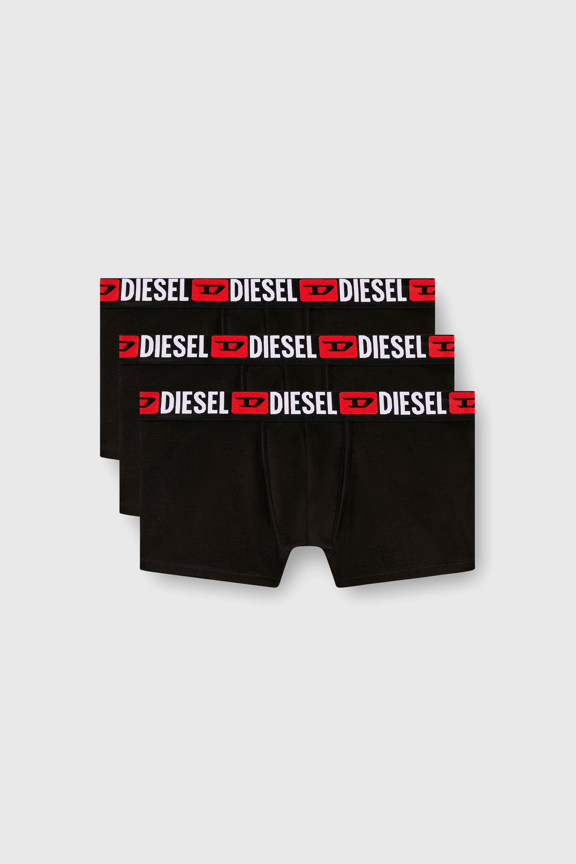 Diesel - UMBX-DAMIENTHREEPACK, Lot de trois boxers avec taille orn&eacute;e du logo sur toute la surface Homme in Noir - 1