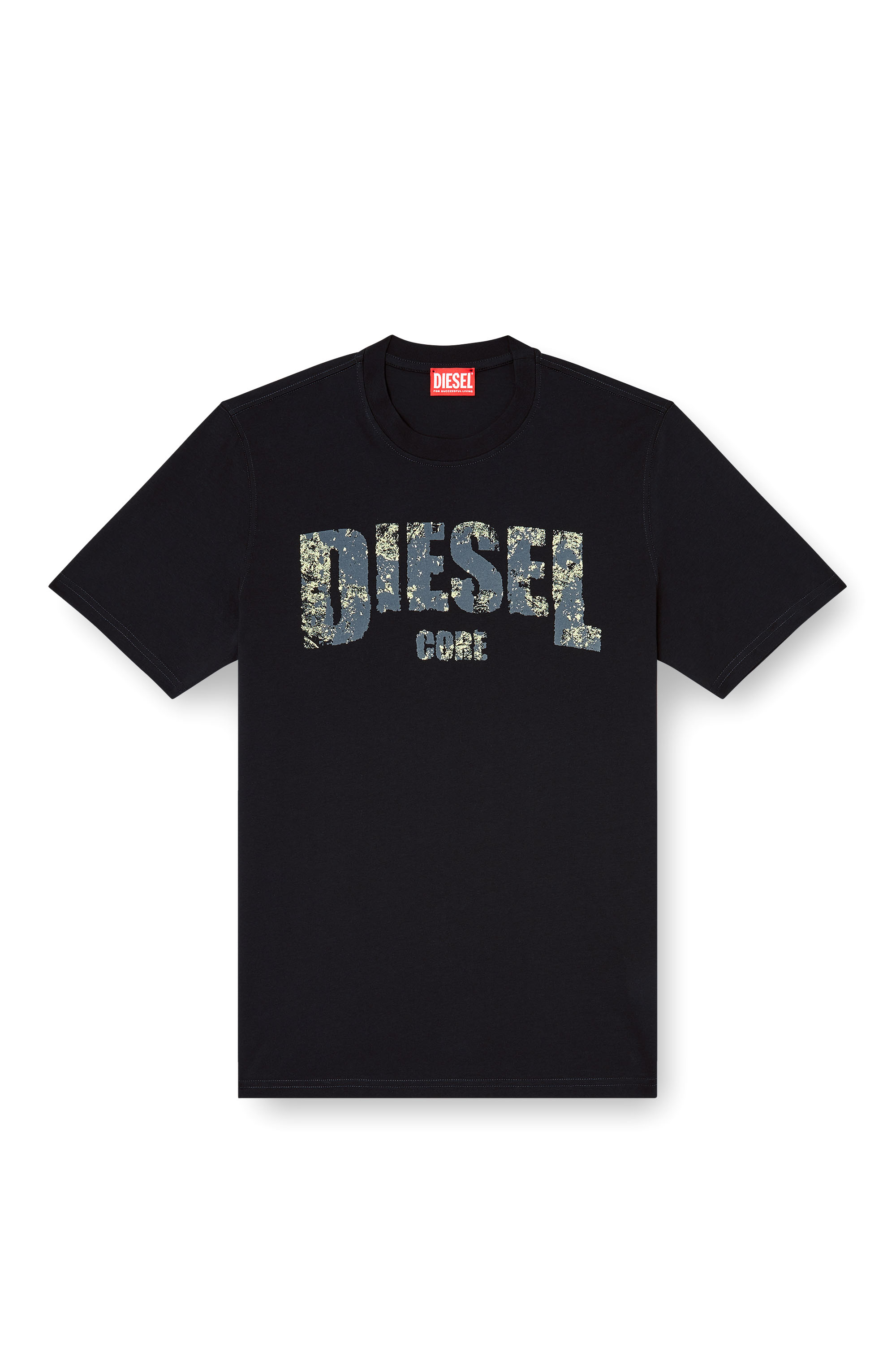 Diesel - T-ADJUST-R25, T-shirt avec imprimé Diesel Core Homme in Noir - 3