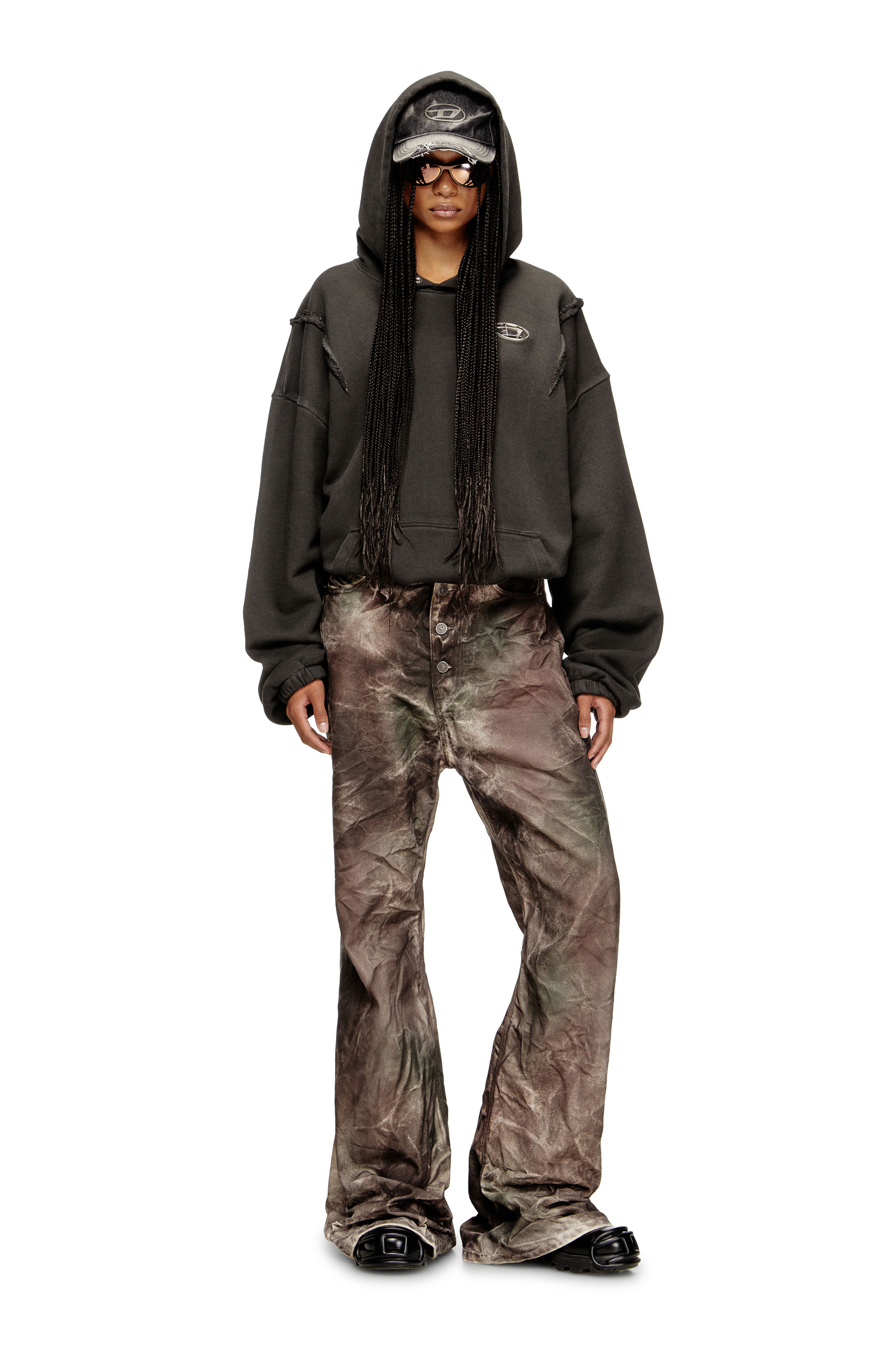 Diesel - P-THUG-PANT, Pantalon en toile camouflage froissée Mixte in Polychrome - 7