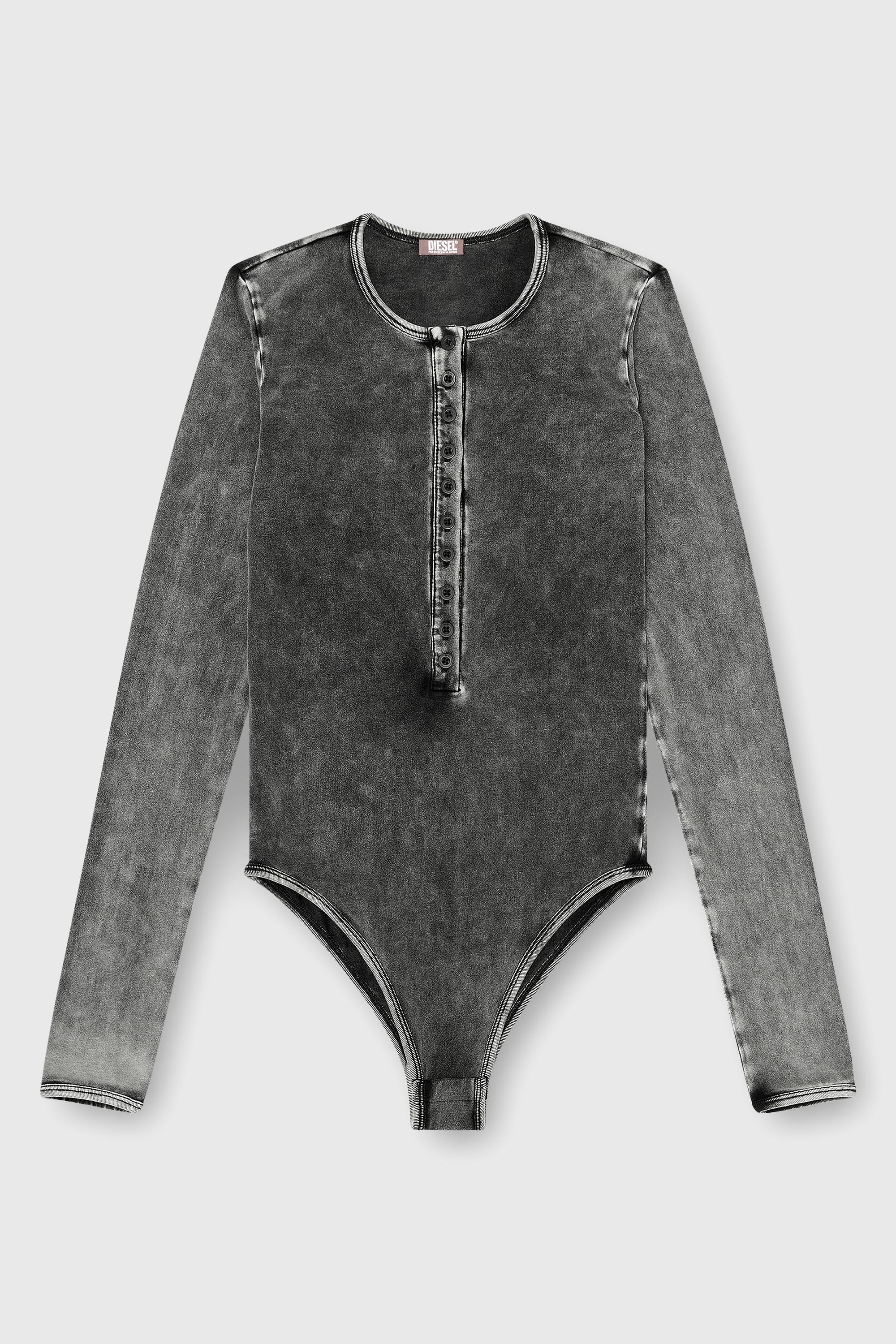 Diesel - FRESYA-DNM, Body en coton &agrave; boutons devant Femme in Gris - 2