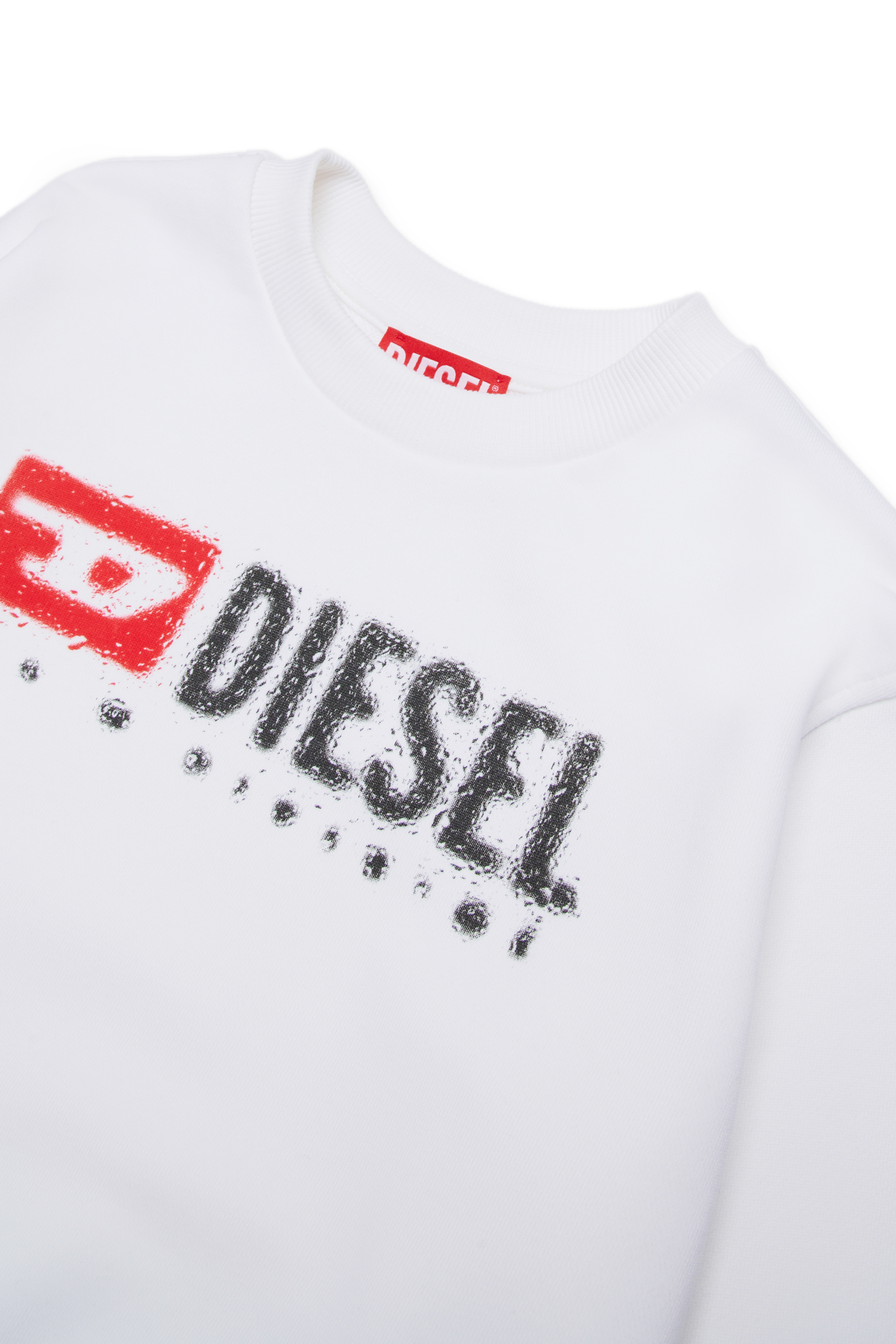Diesel - SDROPS OVER, Sweat en coton avec logo Homme in Blanc - 3