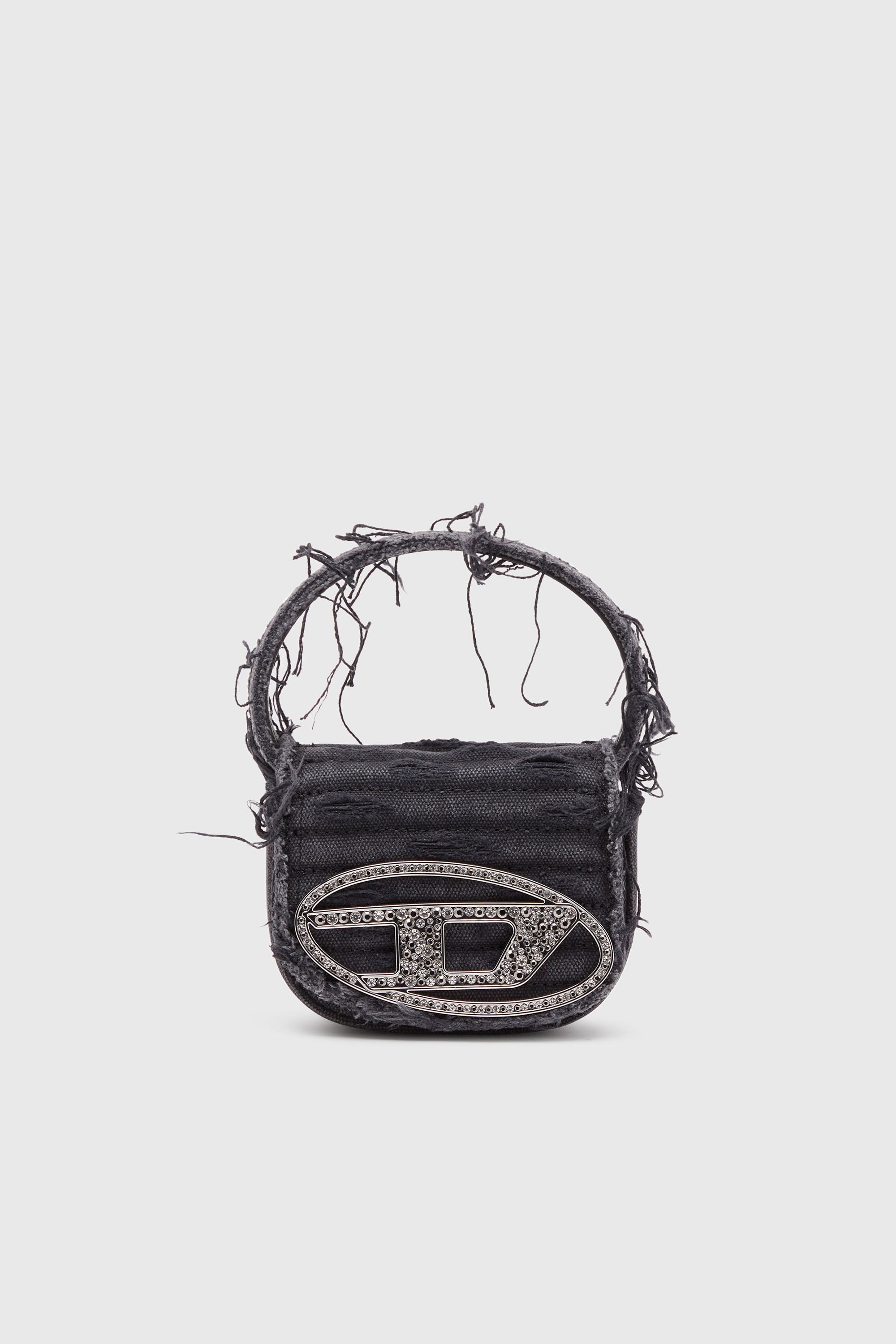 Diesel - 1DR XS, 1DR XS-Mini sac embl&eacute;matique en toile et cuir Femme in Noir - 1