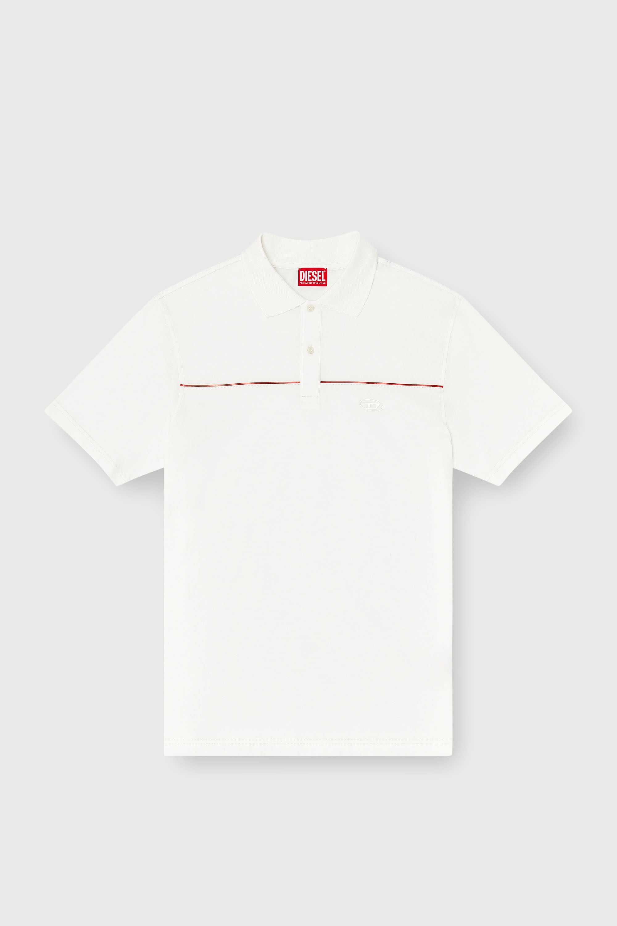 Diesel - T-REJUST-PIPING, Polo avec passepoil contrastant Homme in Blanc - 2
